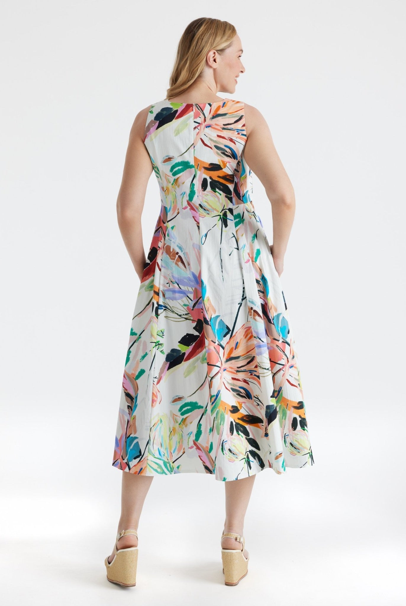 Tailliertes Midi - Kleid DEMONA aus Bio - Baumwolle - FOX'S - Fashion