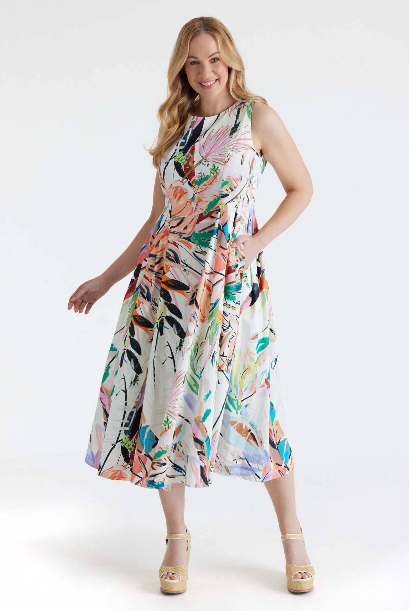 Tailliertes Midi - Kleid DEMONA aus Bio - Baumwolle - FOX'S - Fashion