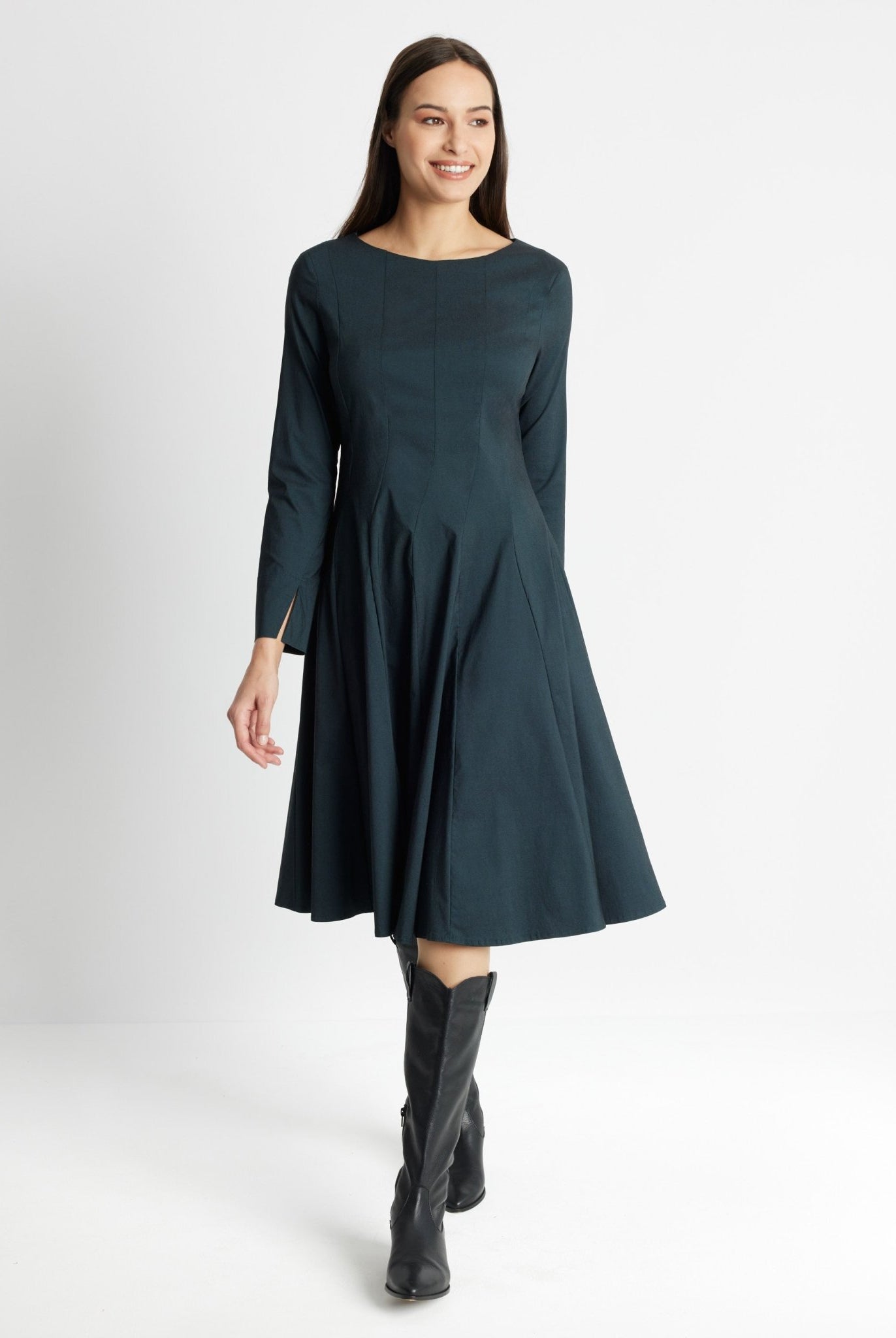 Tailliertes Midi-Kleid JEBIZA aus Viskose-Mix - FOX'S-Fashion