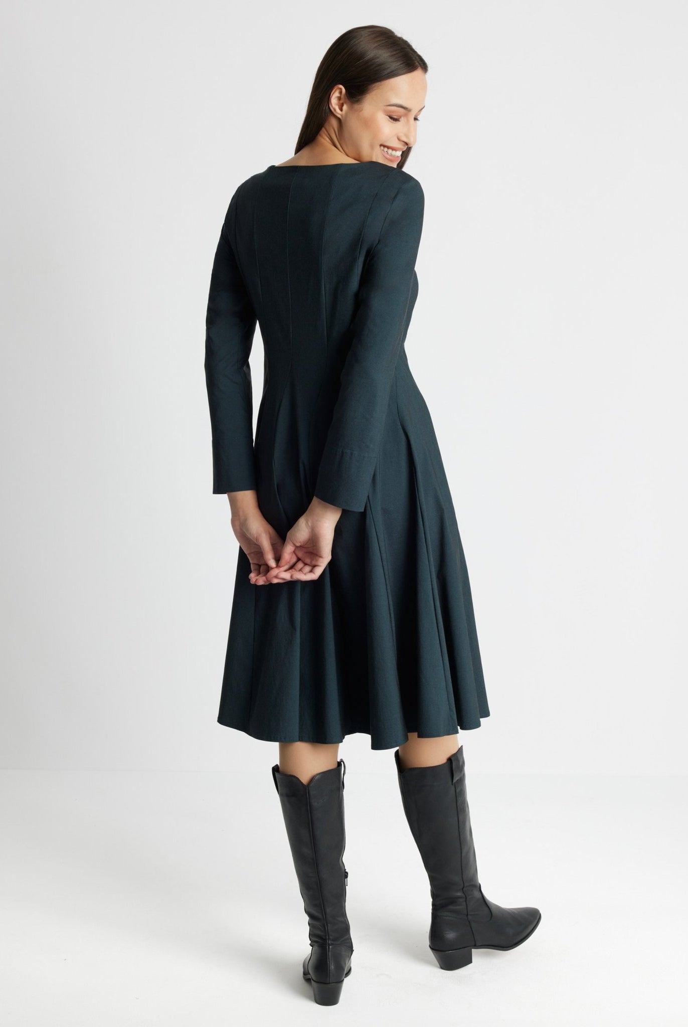 Tailliertes Midi-Kleid JEBIZA aus Viskose-Mix - FOX'S-Fashion