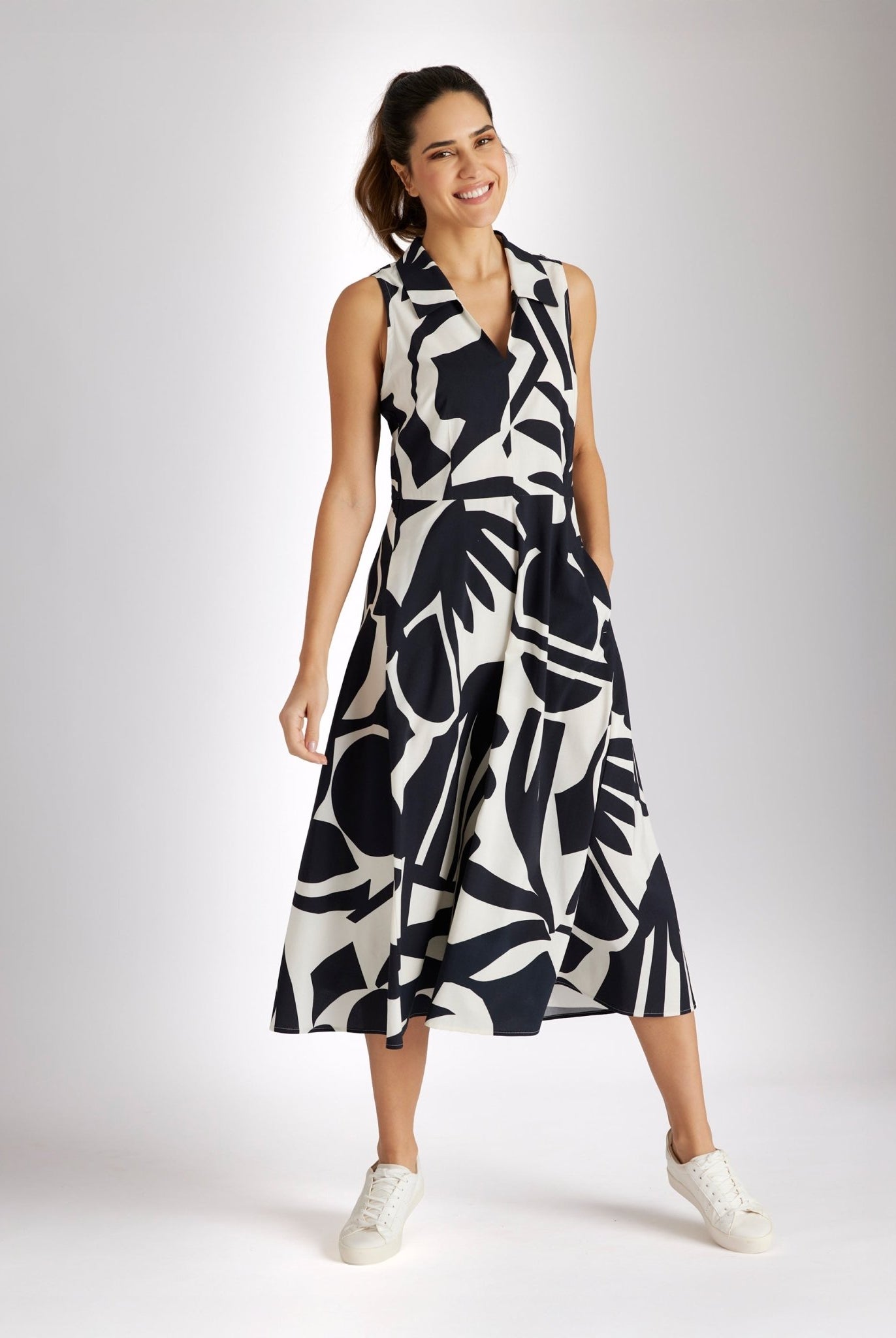 Tailliertes Midi - Kleid QUANOTA aus Viskose - Baumwolle - Mix - FOX'S - Fashion