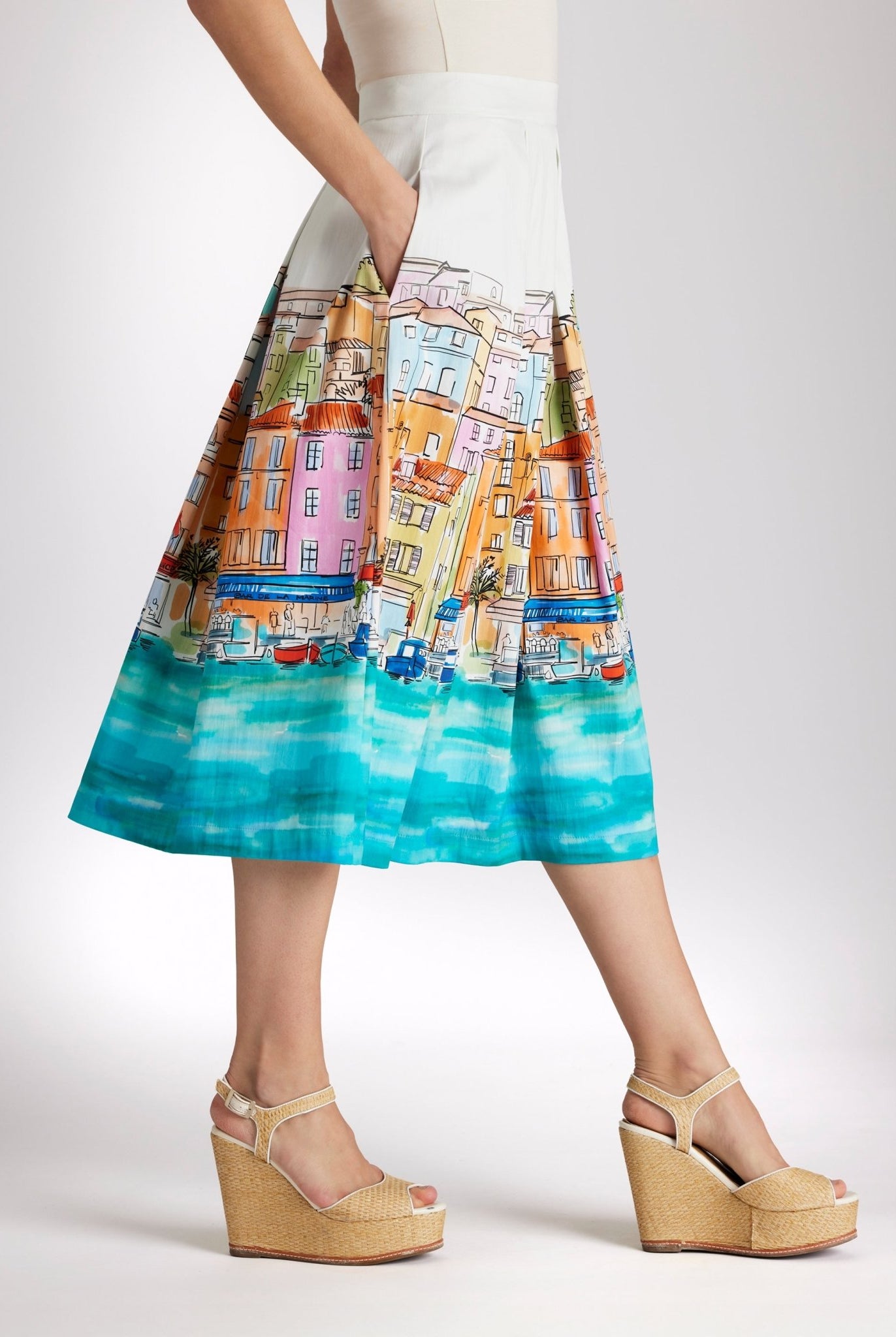 Weiter Rock FIPERO aus Bio - Baumwolle in Wadenlänge - FOX'S - Fashion