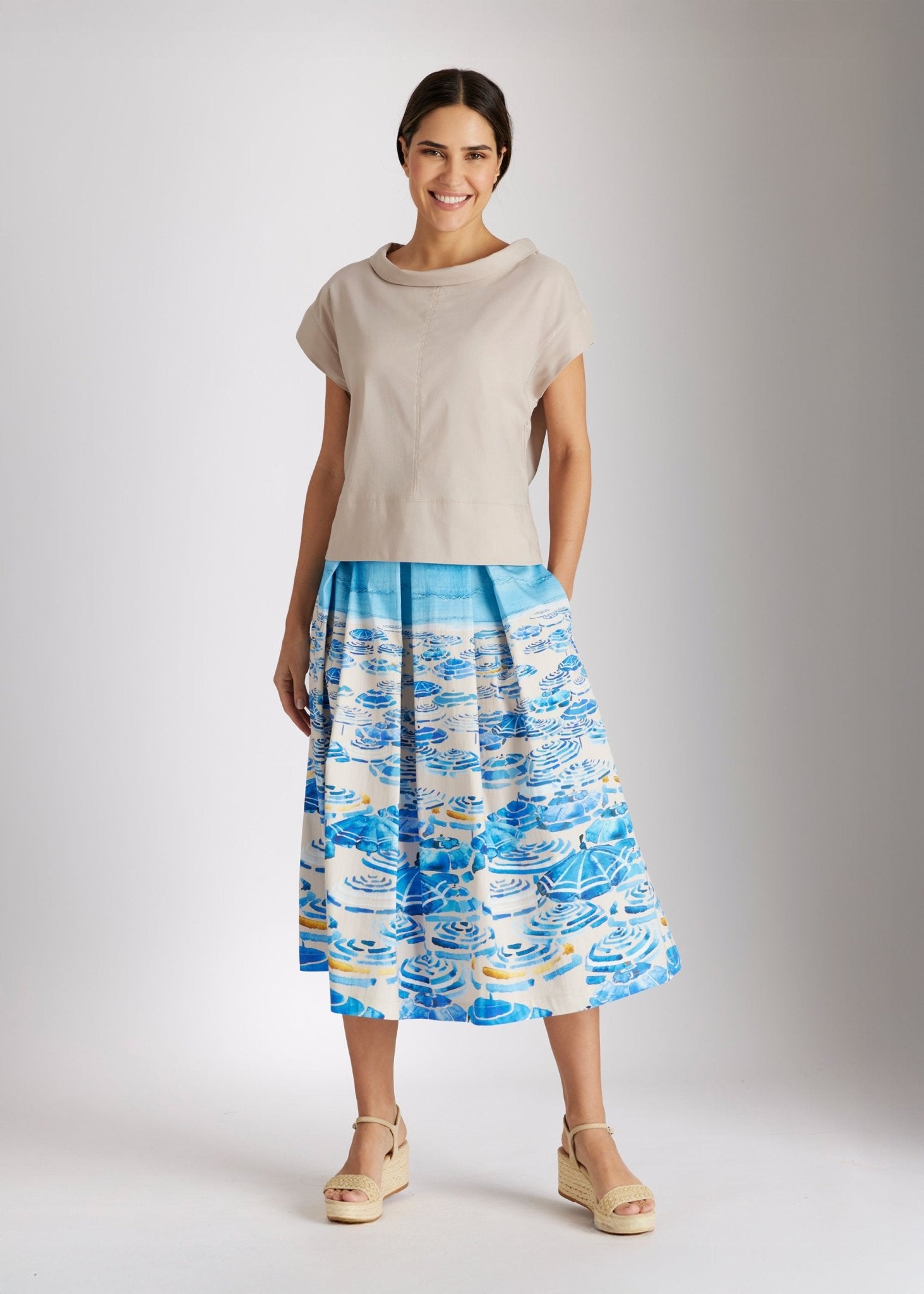 Weiter Rock FIPERO aus Bio - Baumwolle in Wadenlänge - FOX'S - Fashion