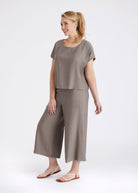 7/8 - Hose NUSIRI aus Rayon mit weitem Bein und seitlichem Reißverschluss - FOX'S - Fashion