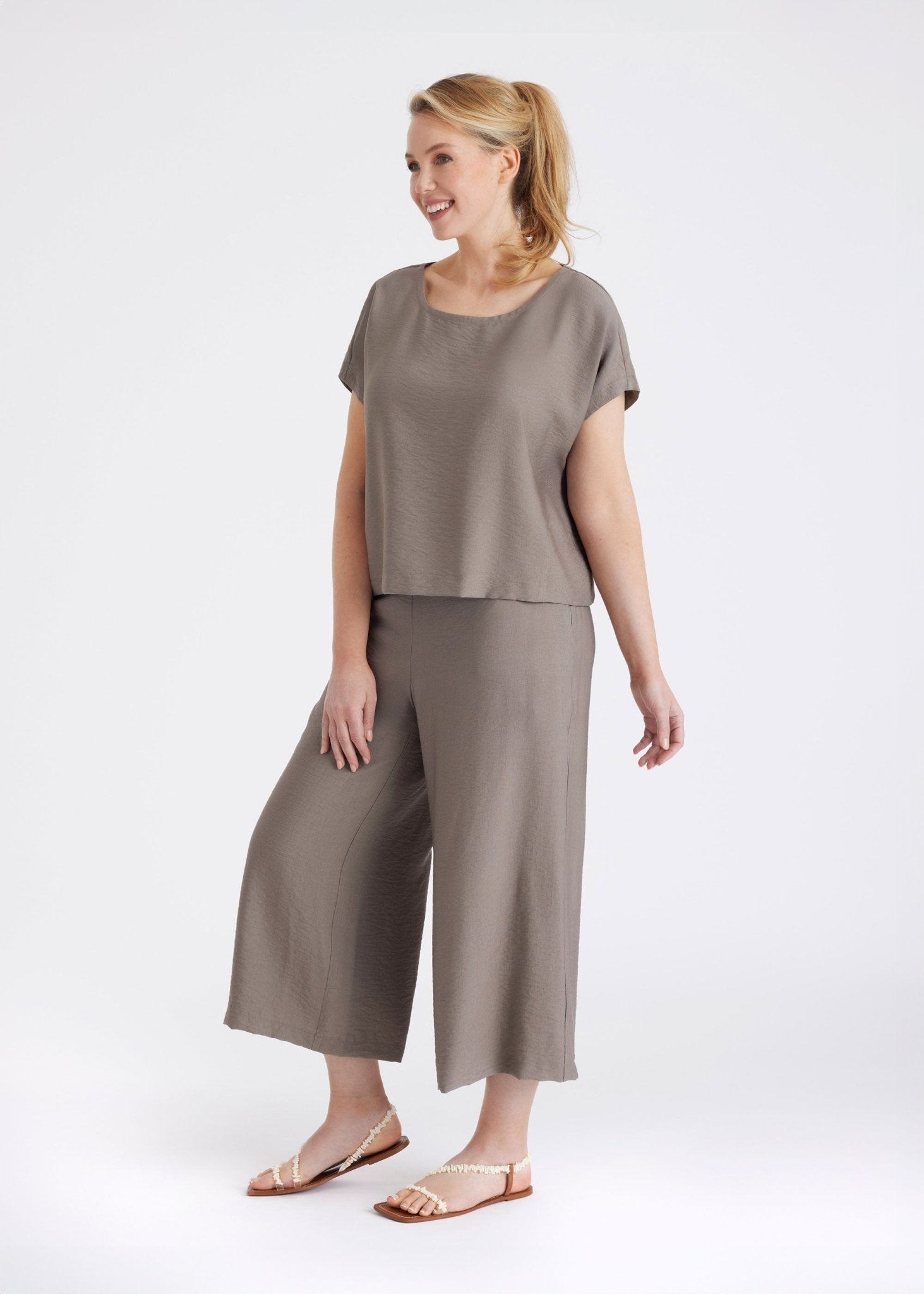 7/8 - Hose NUSIRI aus Rayon mit weitem Bein und seitlichem Reißverschluss - FOX'S - Fashion