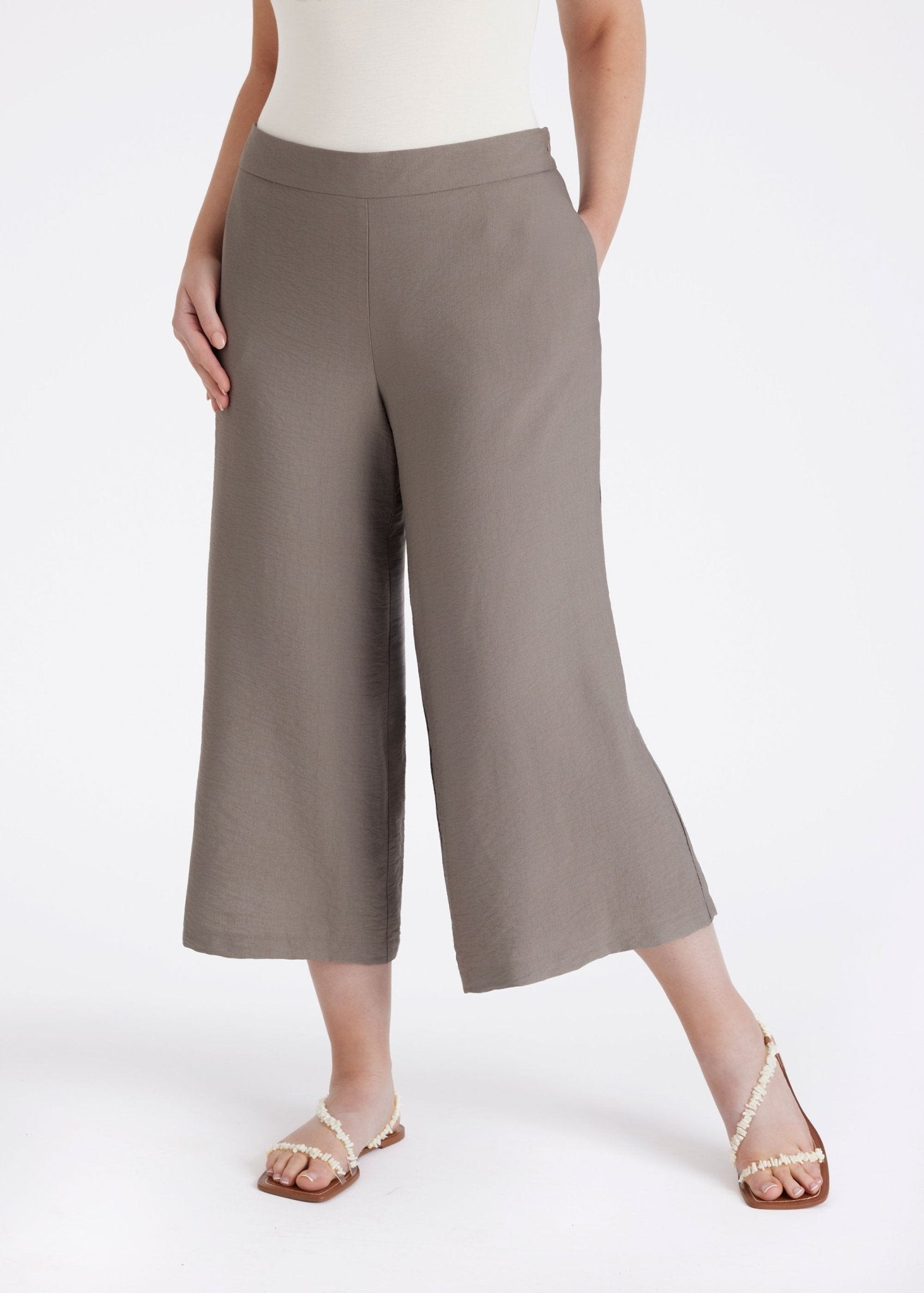 7/8 - Hose NUSIRI aus Rayon mit weitem Bein und seitlichem Reißverschluss - FOX'S - Fashion