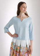 Kastige Bluse BUSHAKTY aus leichtem Baumwollmix mit Stretch - FOX'S - Fashion