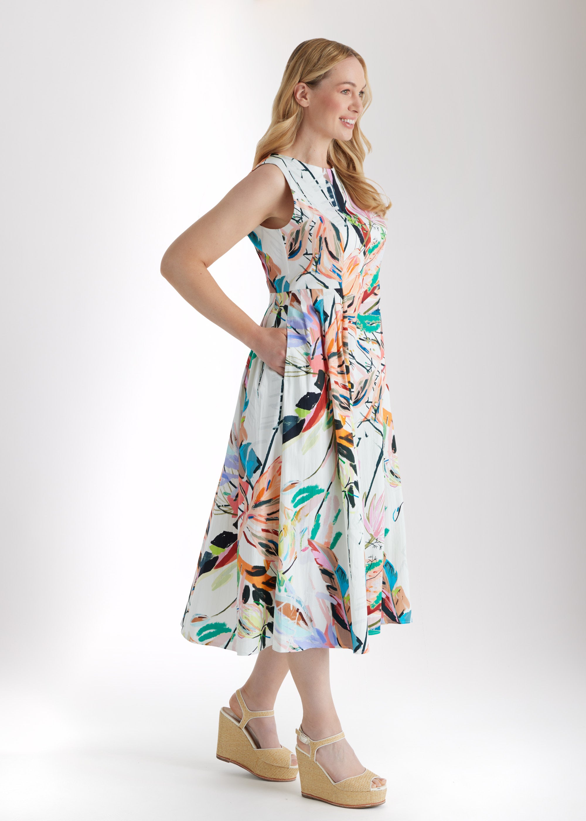 Tailliertes Midi - Kleid DEMONA aus Bio - Baumwolle - FOX'S - Fashion