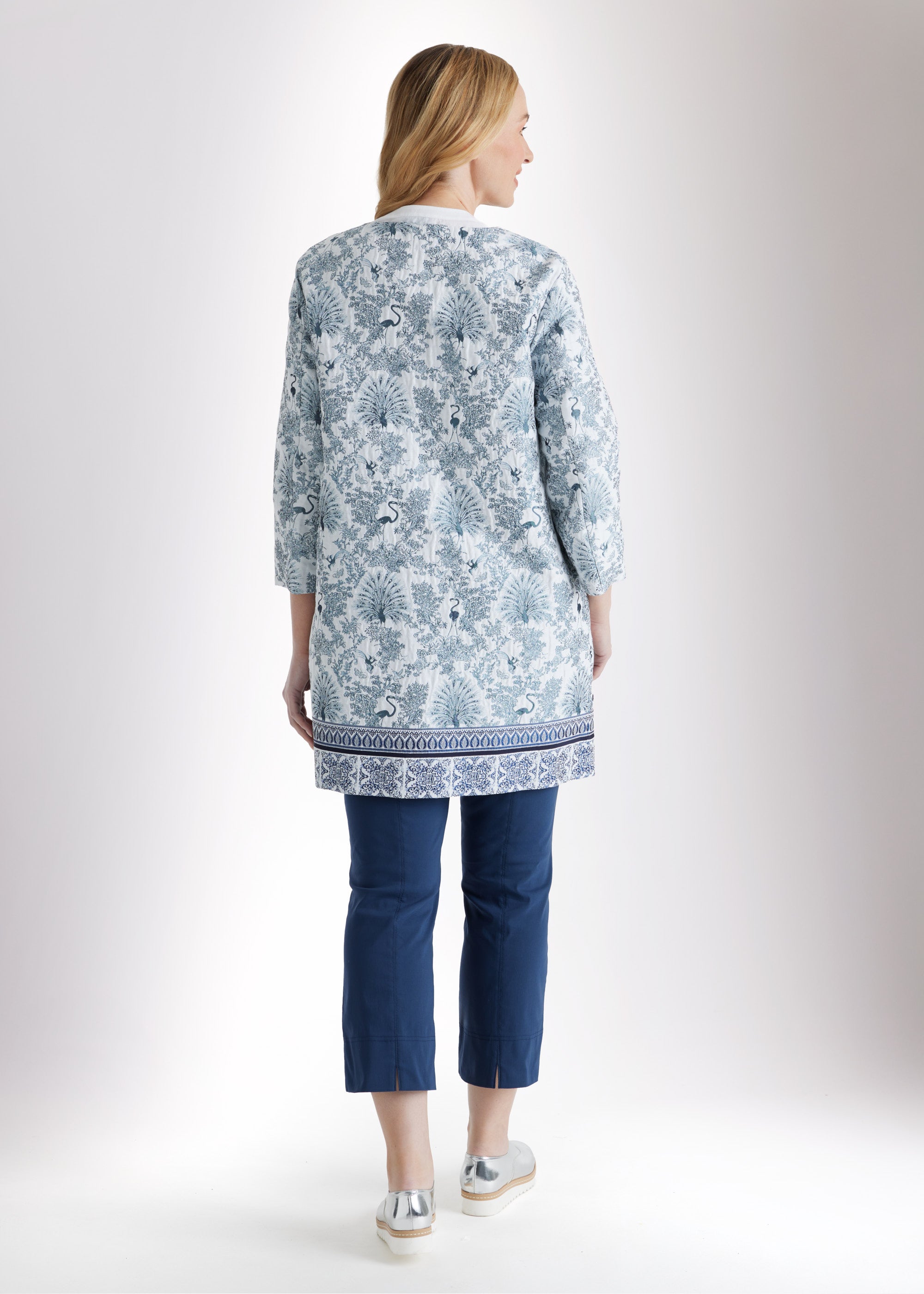 Gerade Longjacke EQUARDI in Jacquard aus Baumwollmix - FOX'S - Fashion