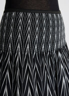 One Size Rock LONGERO-W in Midi-Länge mit Gummibund und Muster in Schwarz