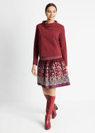 Kurzer One Size Rock LACROS-W mit Gummibund und Muster in Bordeaux
