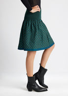 Kurzer One Size Rock LUMIRO-W mit Gummibund und Muster in Petrol