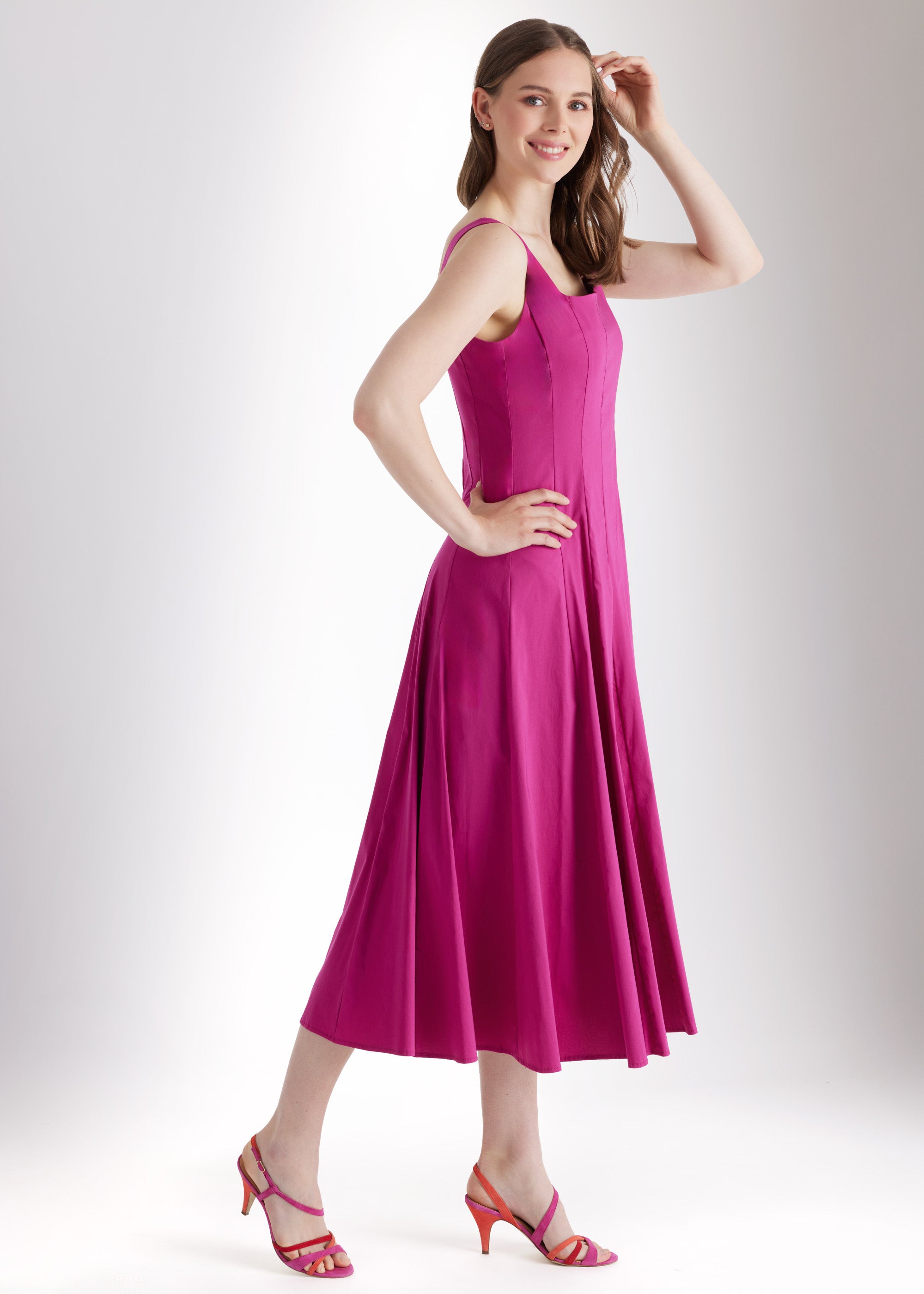 Ausgestelltes Midi - Kleid MYASHI aus Baumwollmix mit Stretch - FOX'S - Fashion