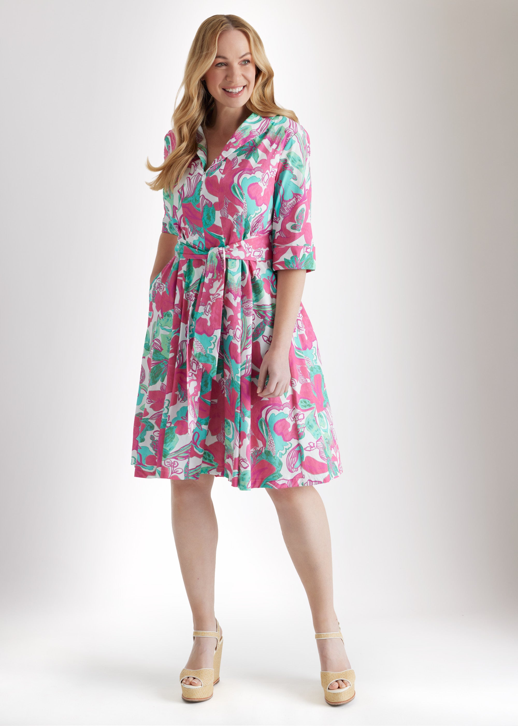 Tailliertes Kleid UDAXI aus Bio - Baumwolle - FOX'S - Fashion