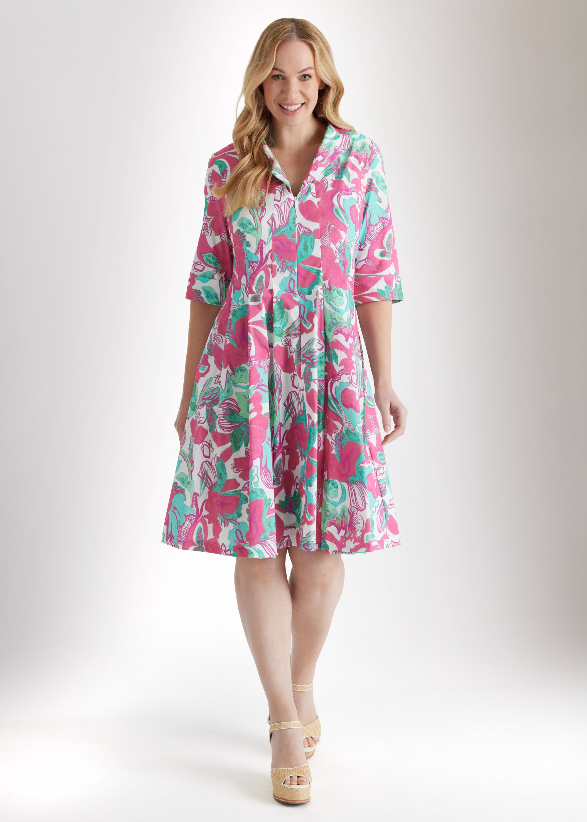 Tailliertes Kleid UDAXI aus Bio - Baumwolle - FOX'S - Fashion