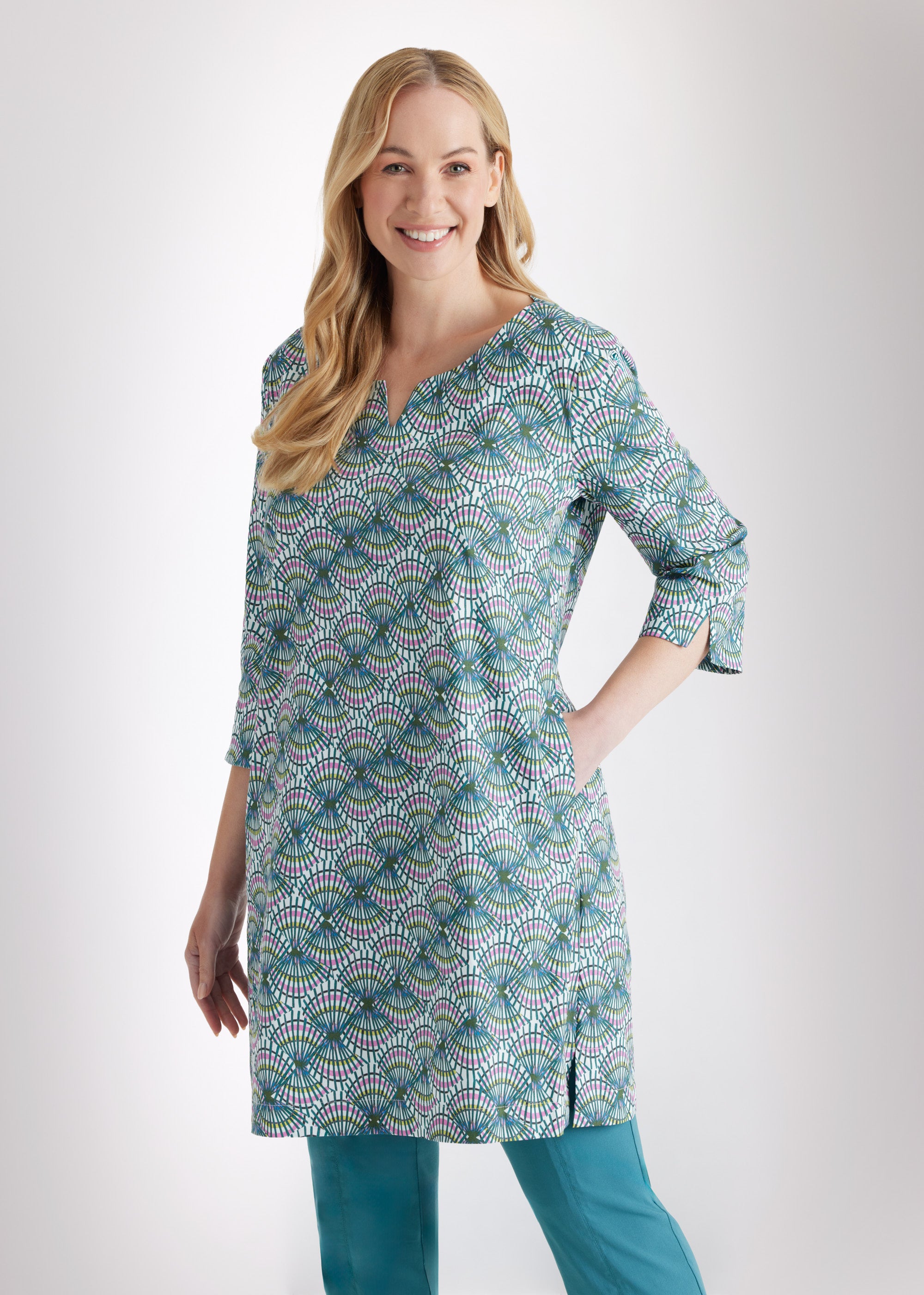Taillierte Tunika UKUNIA aus Bio - Baumwolle mit Stretch - FOX'S - Fashion