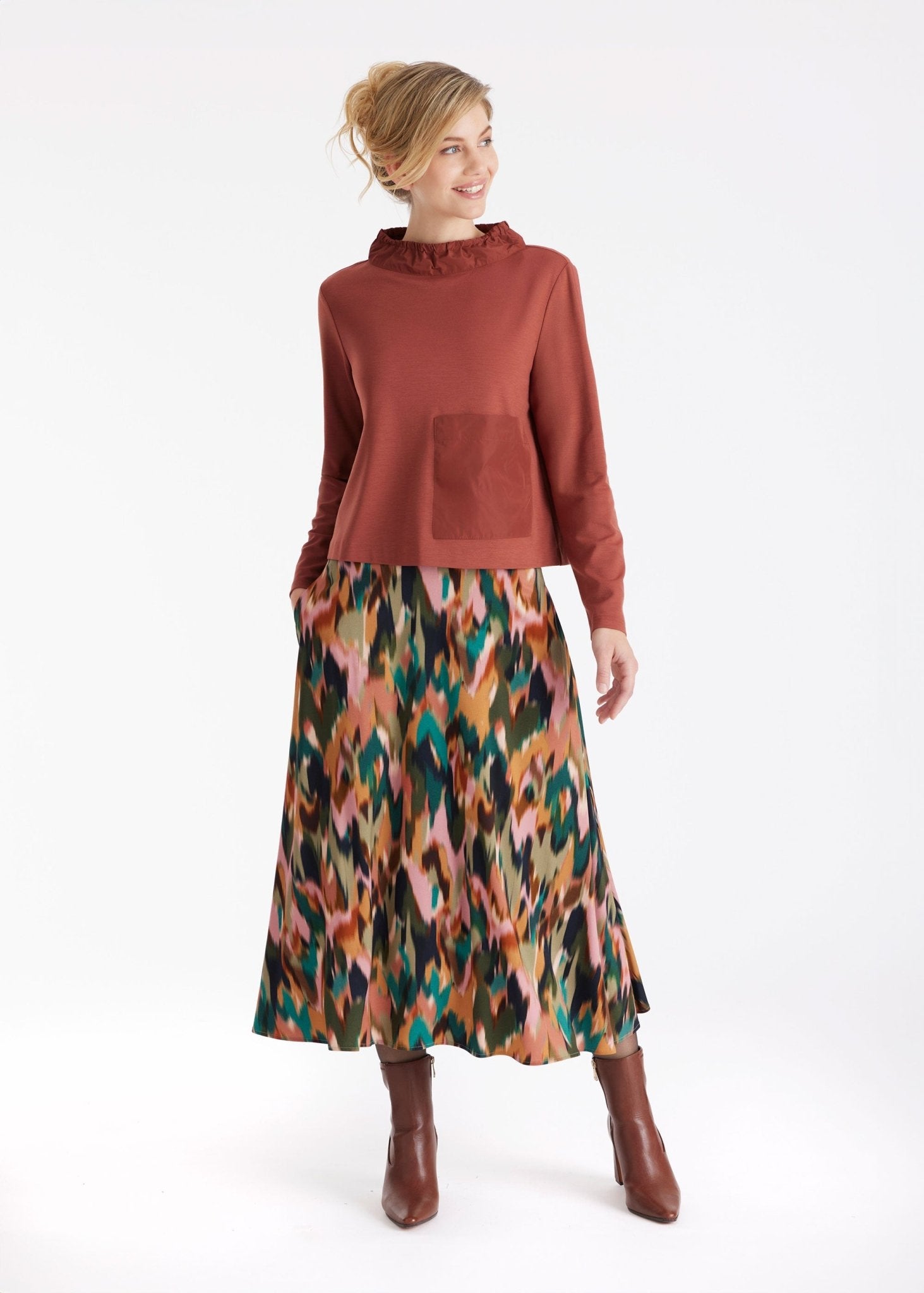 Bluse GYGATO mit Stehkragen und aufgesetzter Tasche - FOX'S - Fashion