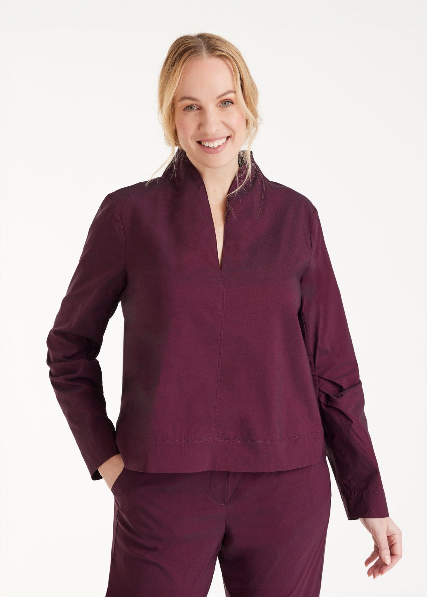 Bluse JIBRYX V - Ausschnitt und langem Arm - FOX'S - Fashion