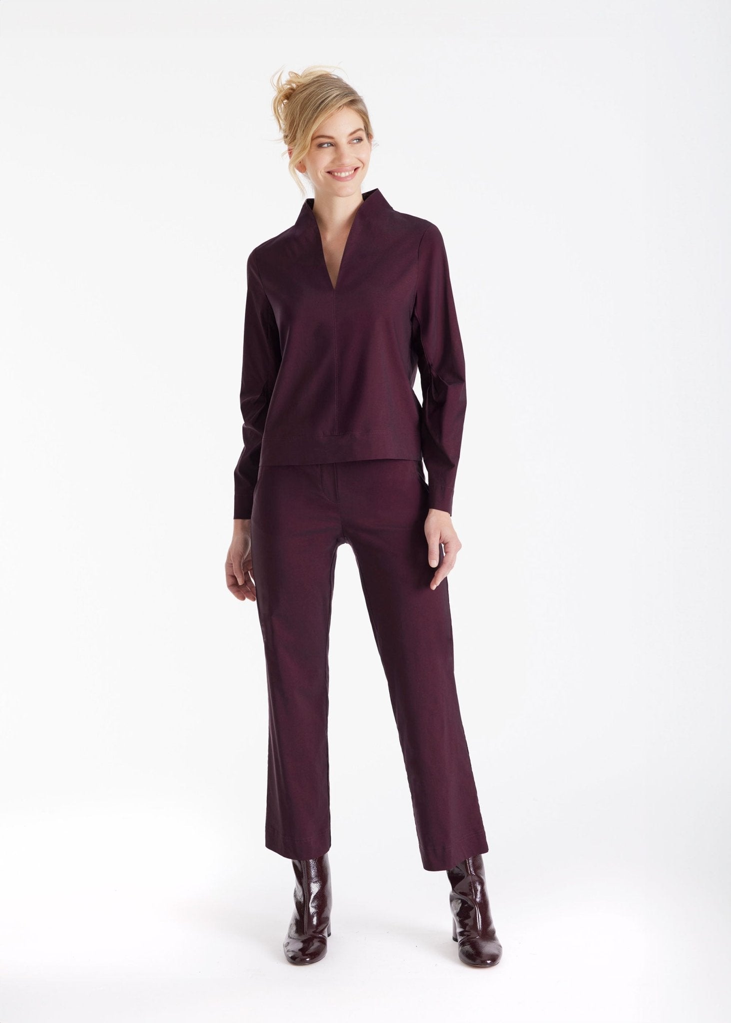 Bluse JIBRYX V - Ausschnitt und langem Arm - FOX'S - Fashion