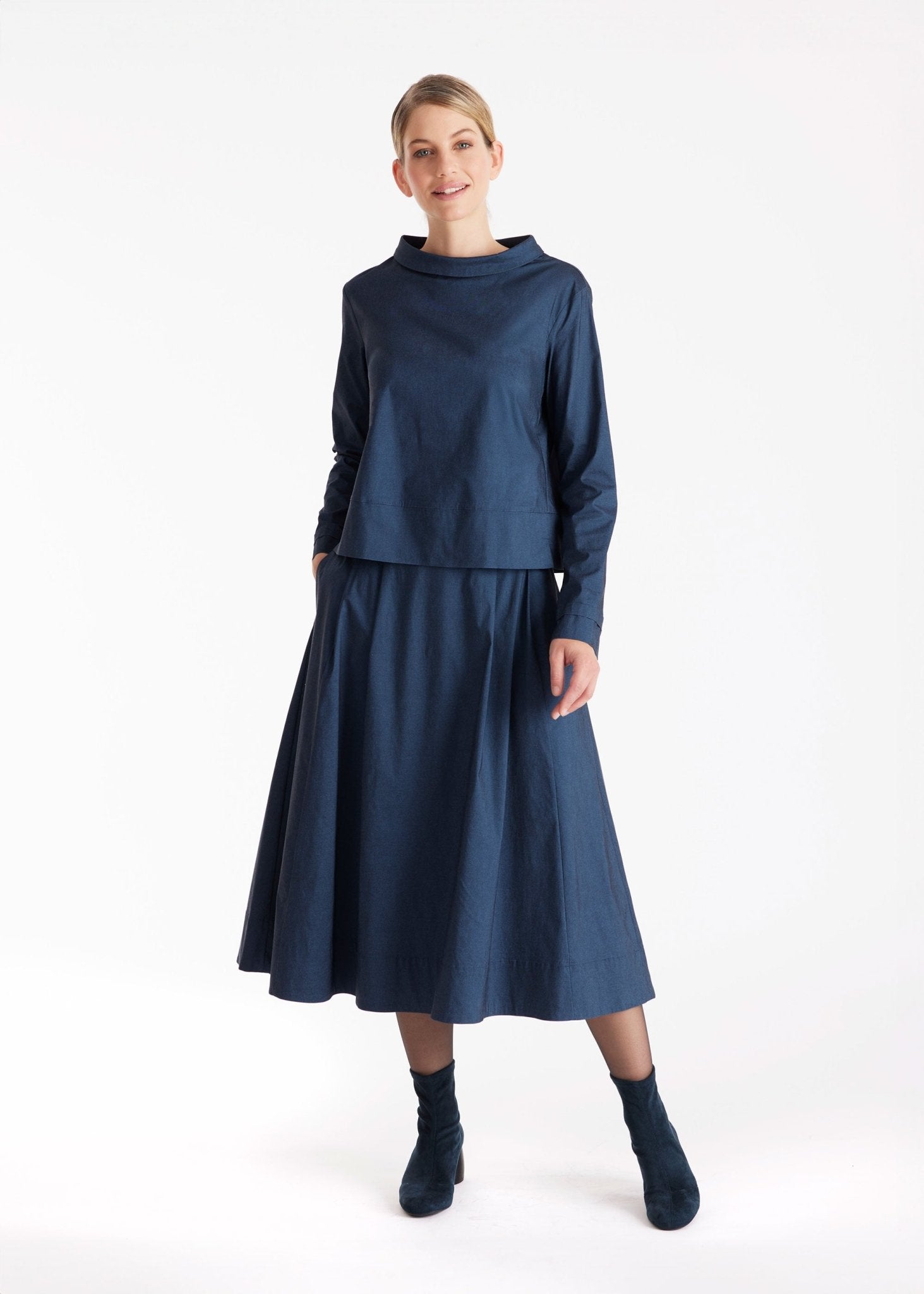 Bluse JURAMO mit Stehkragen und langem Arm - FOX'S - Fashion