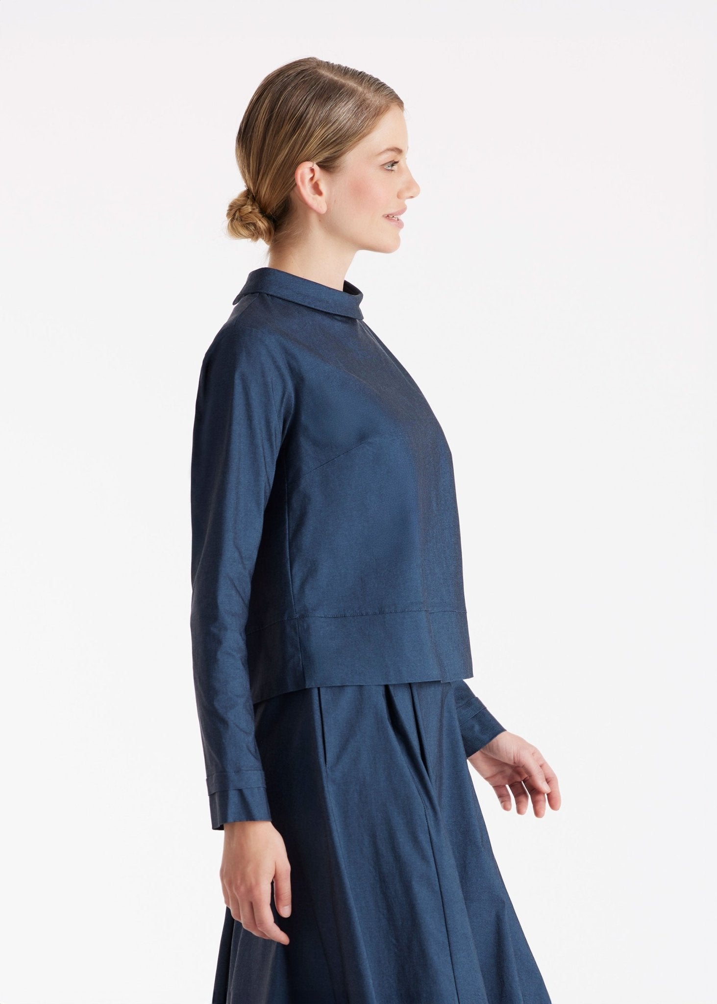 Bluse JURAMO mit Stehkragen und langem Arm - FOX'S - Fashion