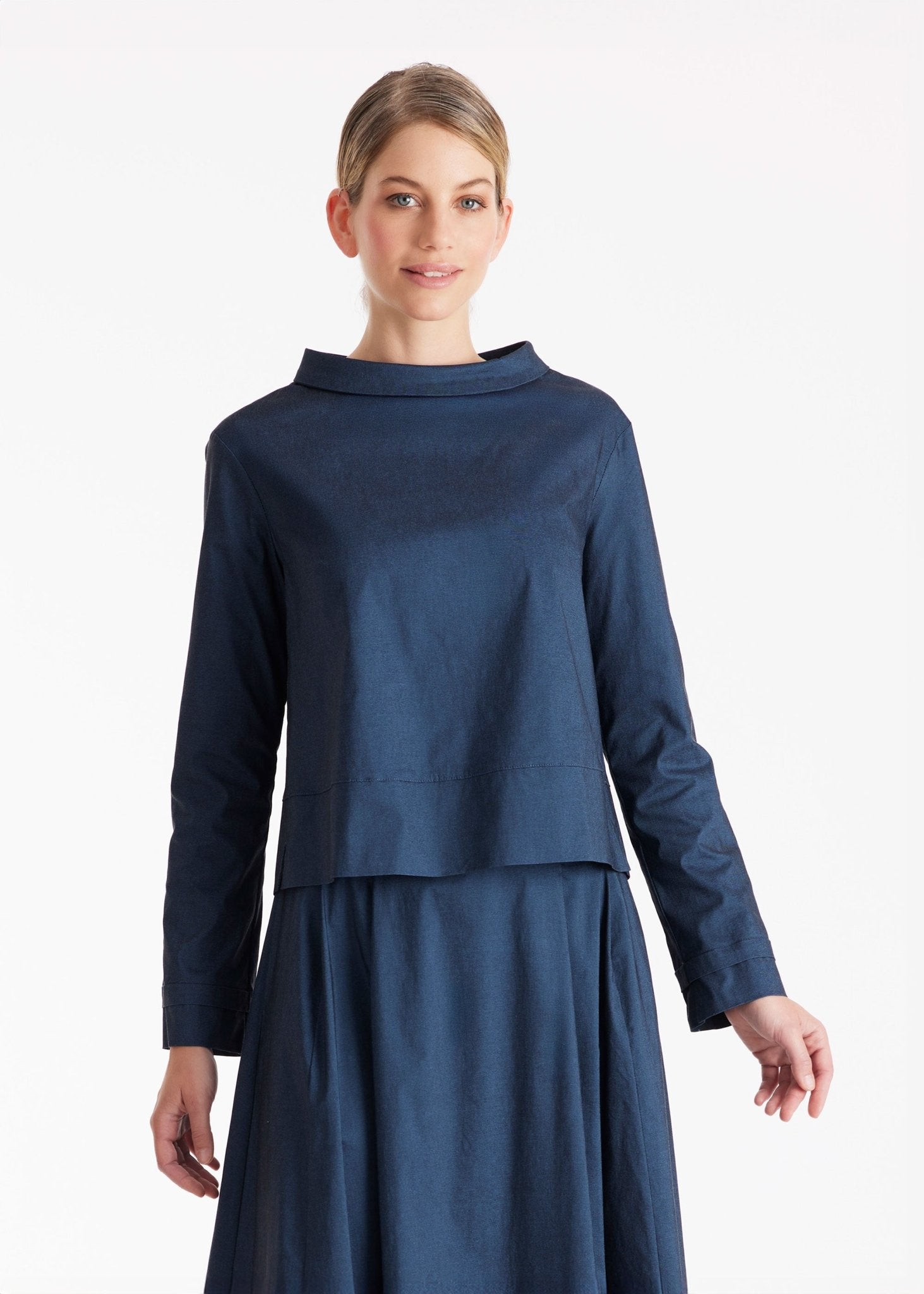 Bluse JURAMO mit Stehkragen und langem Arm - FOX'S - Fashion