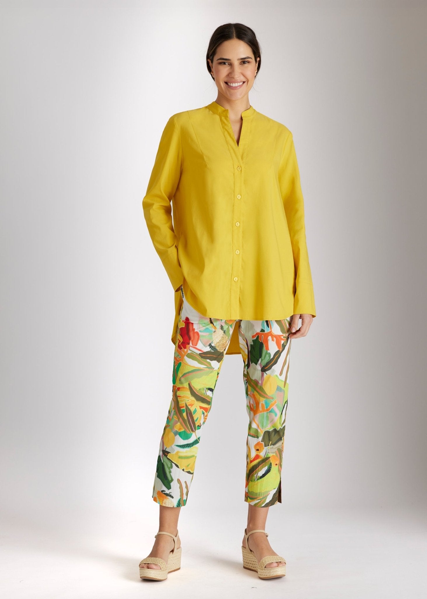 Gerade Longbluse BABLO aus leichtem Baumwollmix mit Stretch - FOX'S - Fashion