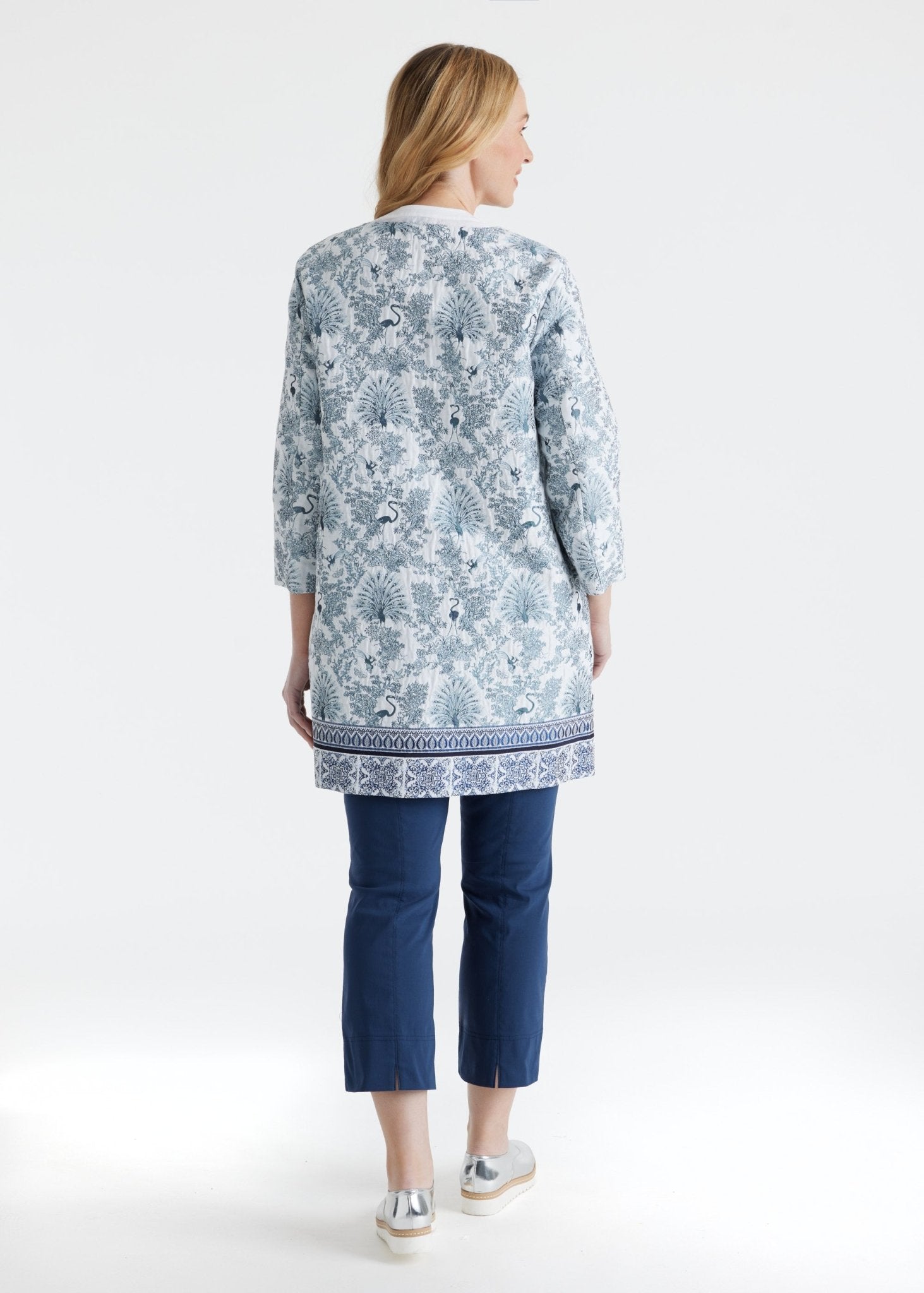 Gerade Longjacke EQUARDI in Jacquard aus Baumwollmix - FOX'S - Fashion
