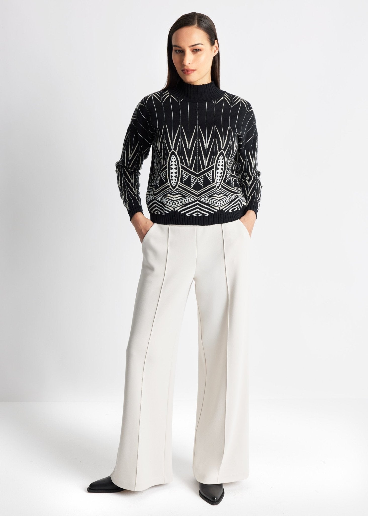 Gerader Strickpullover DARIBO aus Baumwoll-Mix - FOX'S-Fashion