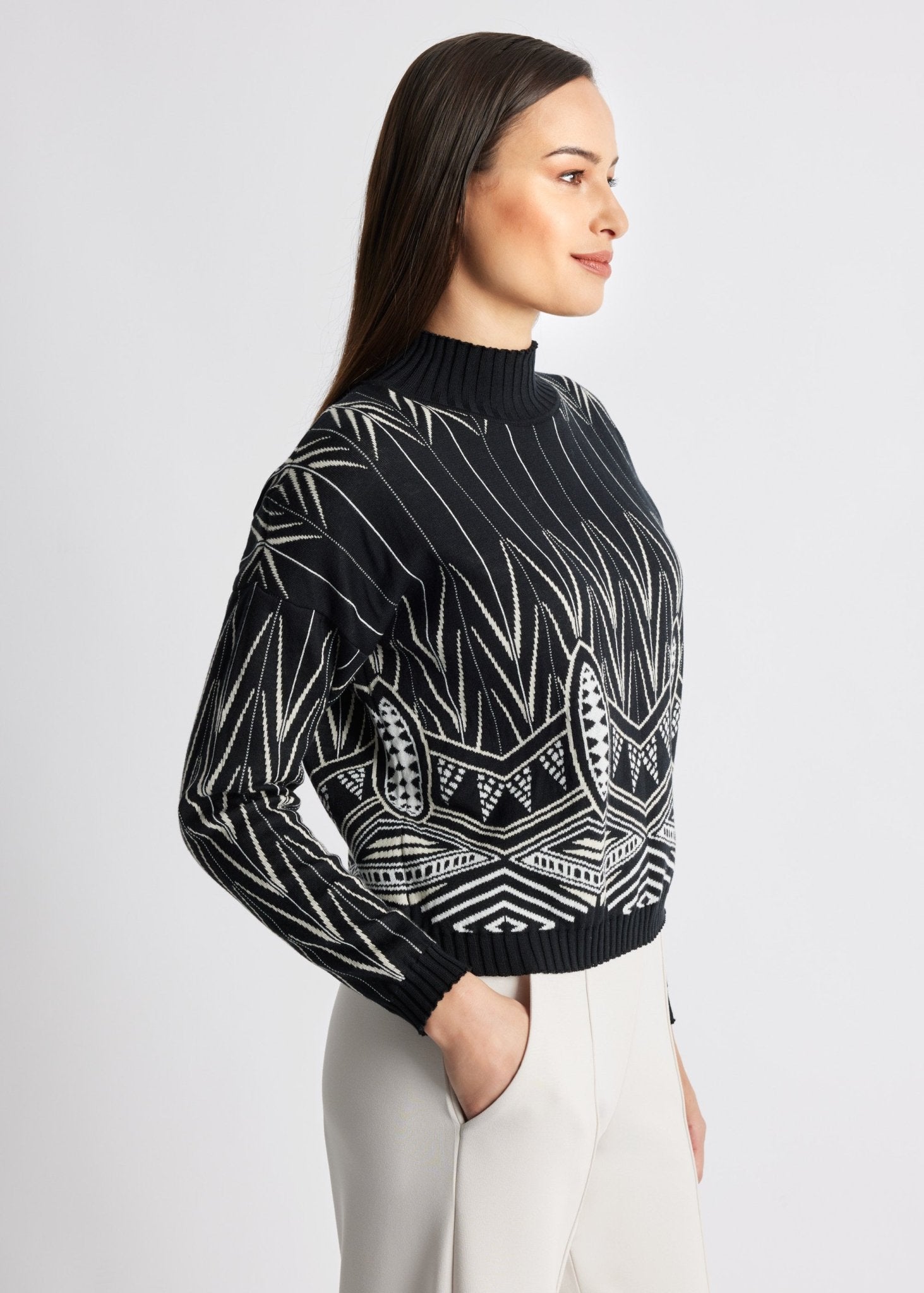 Gerader Strickpullover DARIBO aus Baumwoll-Mix - FOX'S-Fashion
