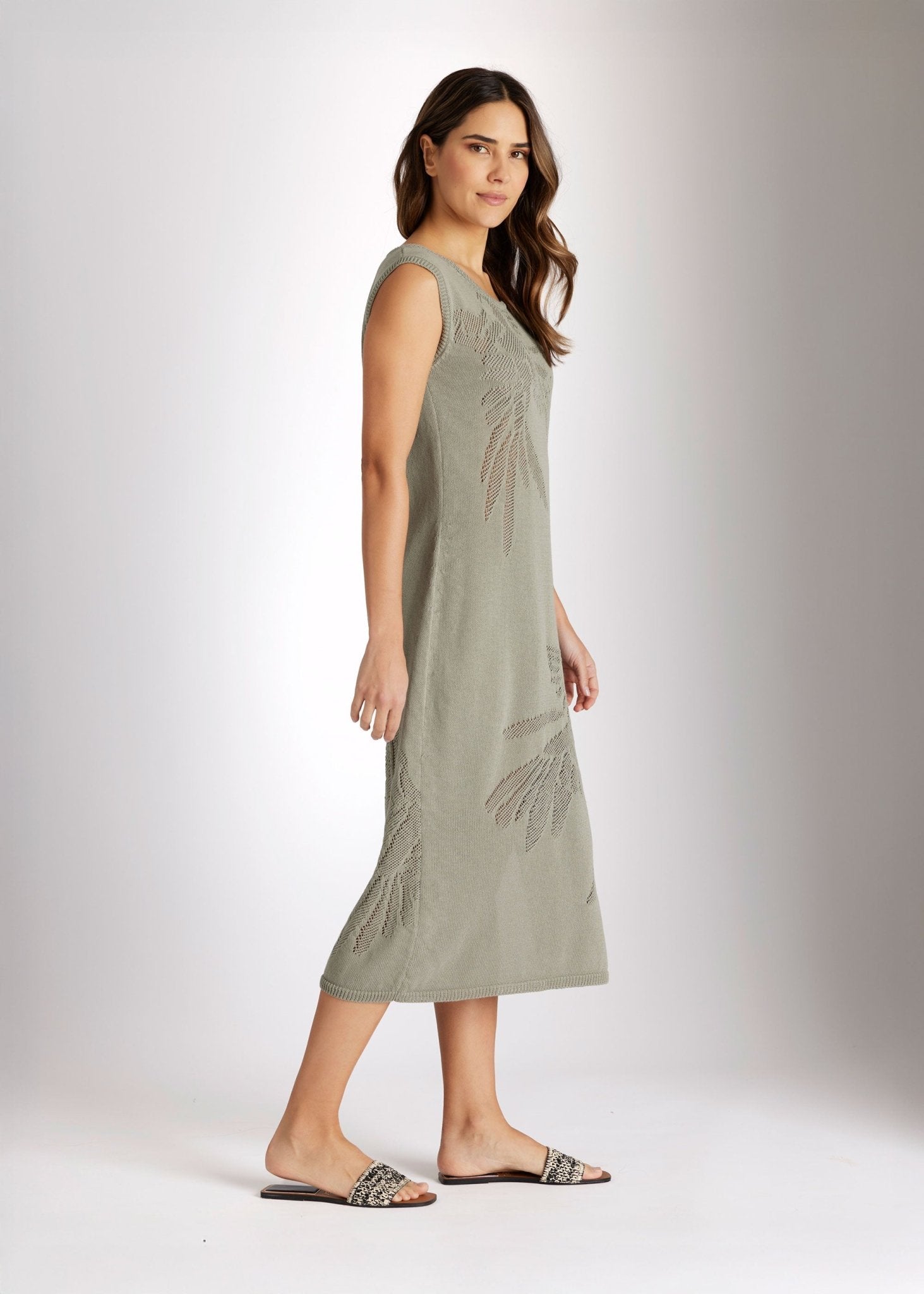 Gerades Strickkleid TORNADA aus Baumwolle und Leinen - FOX'S - Fashion