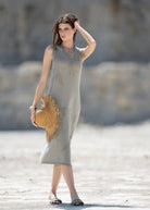 Gerades Strickkleid TORNADA aus Baumwolle und Leinen - FOX'S - Fashion