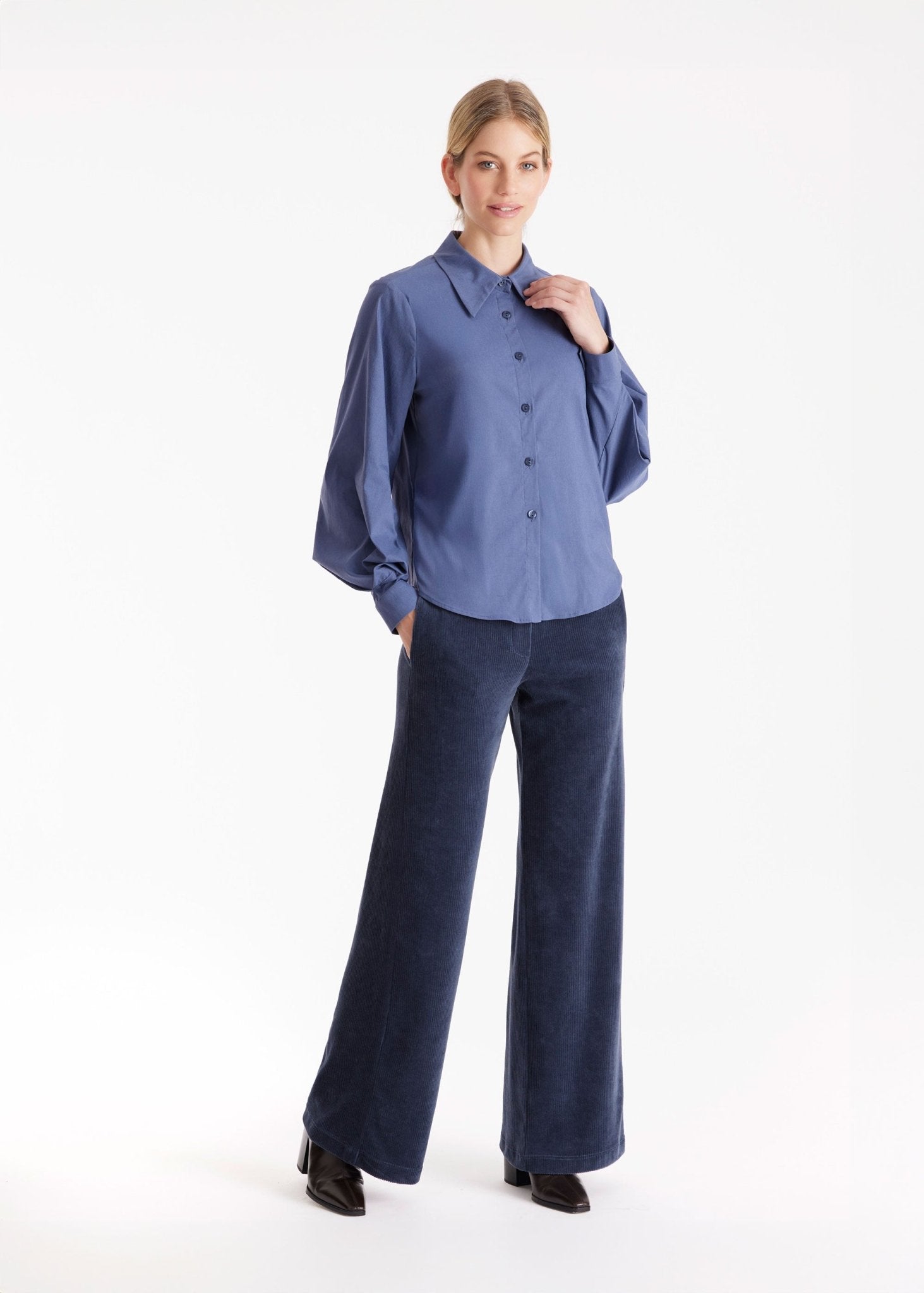 Hemdbluse BLUSIA mit raffiniertem Ärmeldetail - FOX'S - Fashion