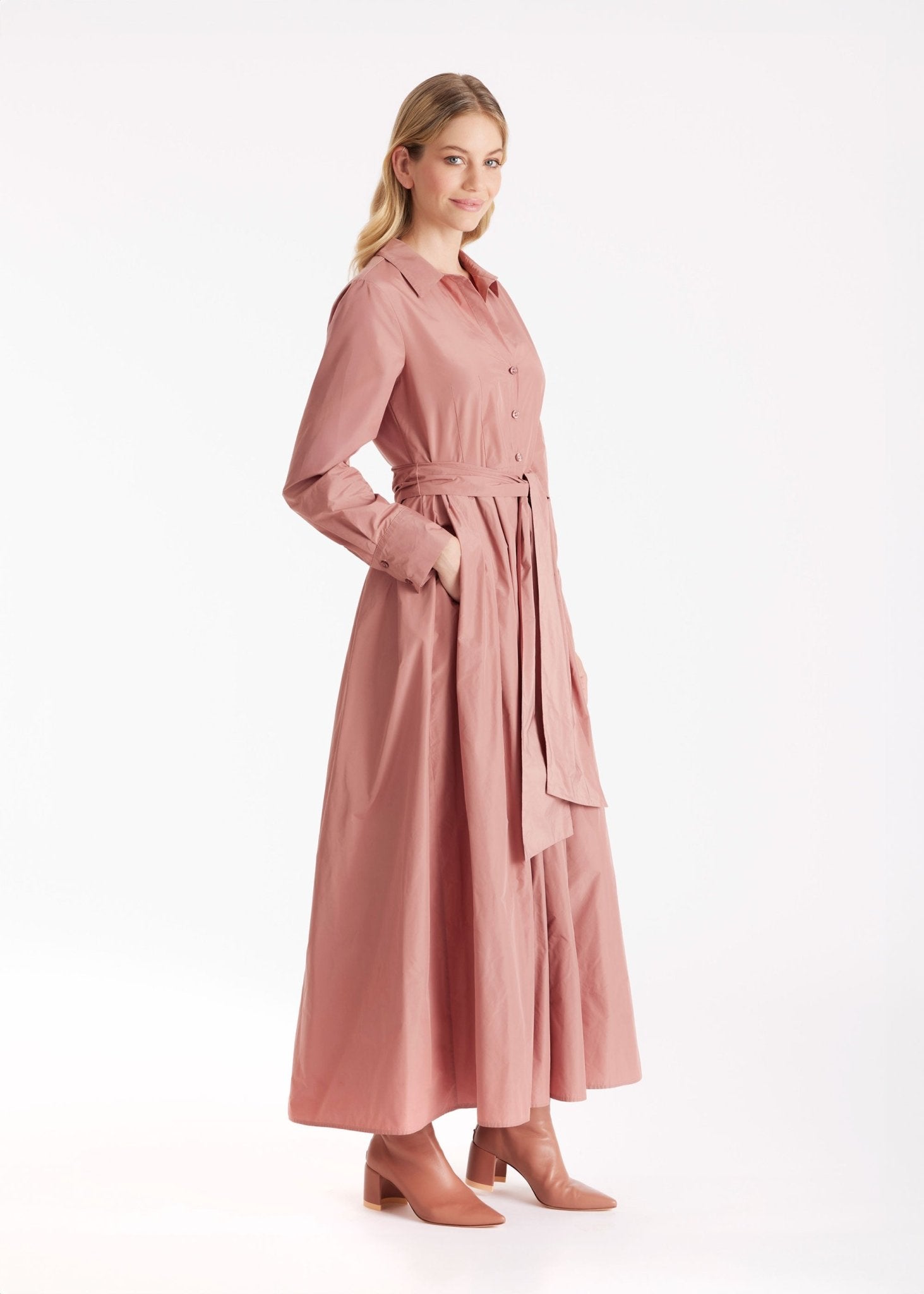 Hemdblusenkleid GUVINTA mit Bindegürtel - FOX'S - Fashion