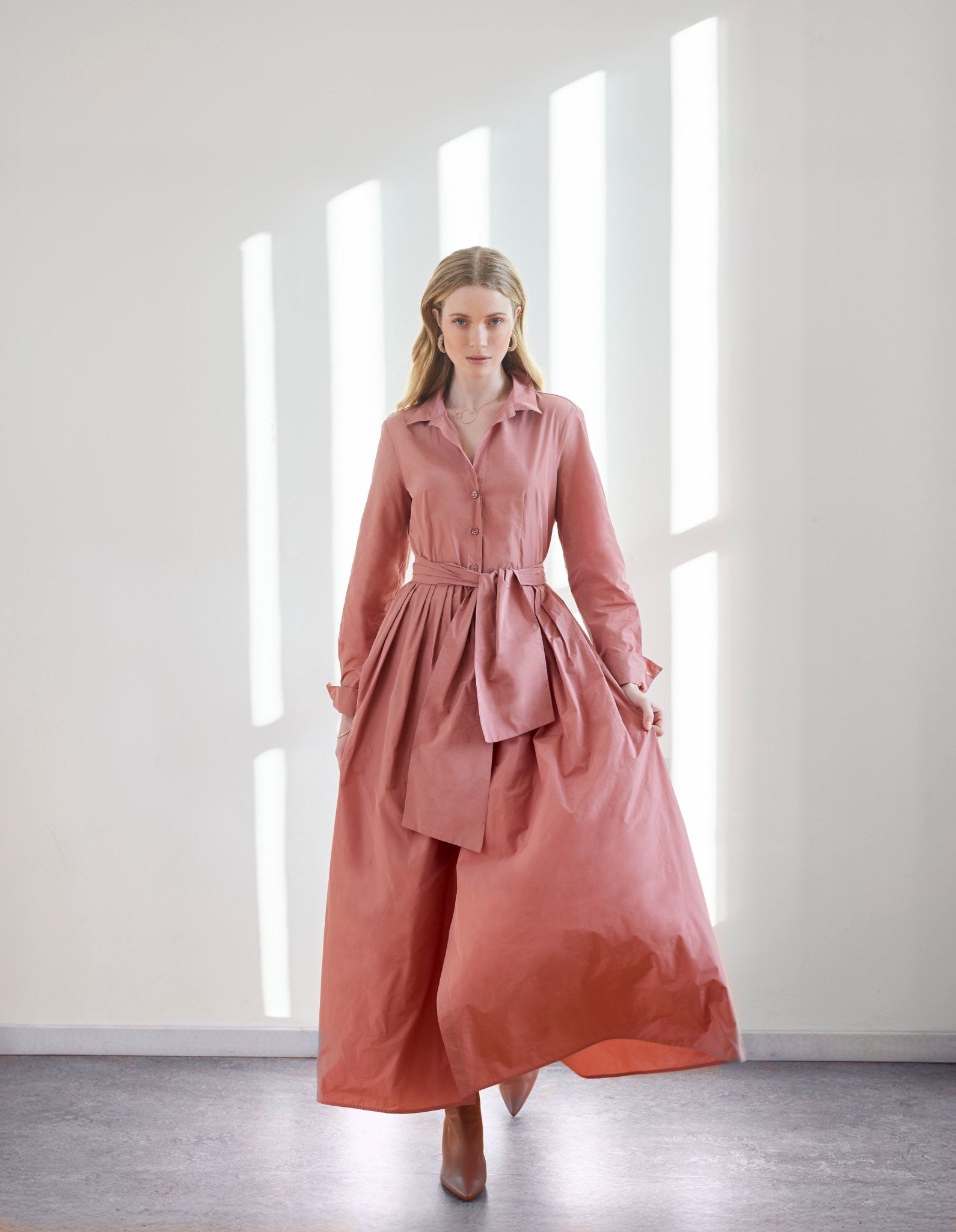 Hemdblusenkleid GUVINTA mit Bindegürtel - FOX'S - Fashion