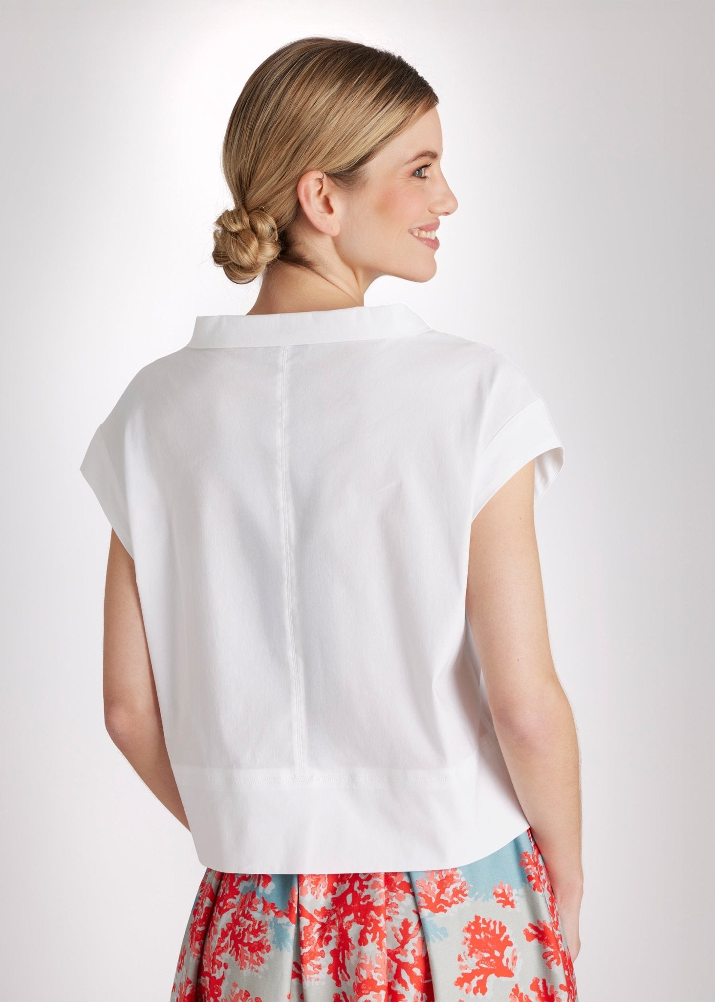 Kastige Bluse BOSOMI aus Baumwollmix mit Stretch - FOX'S - Fashion