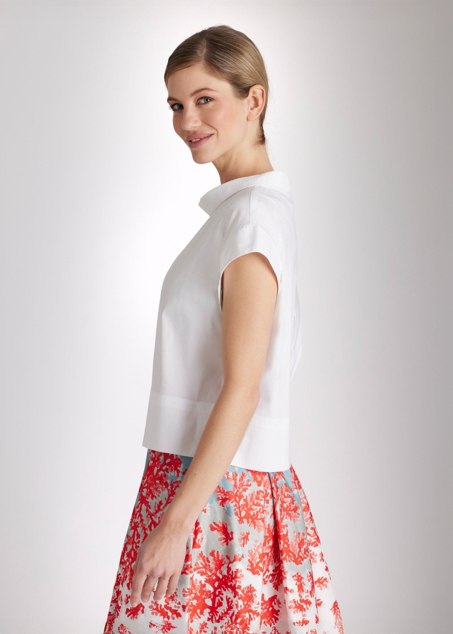 Kastige Bluse BOSOMI aus Baumwollmix mit Stretch - FOX'S - Fashion