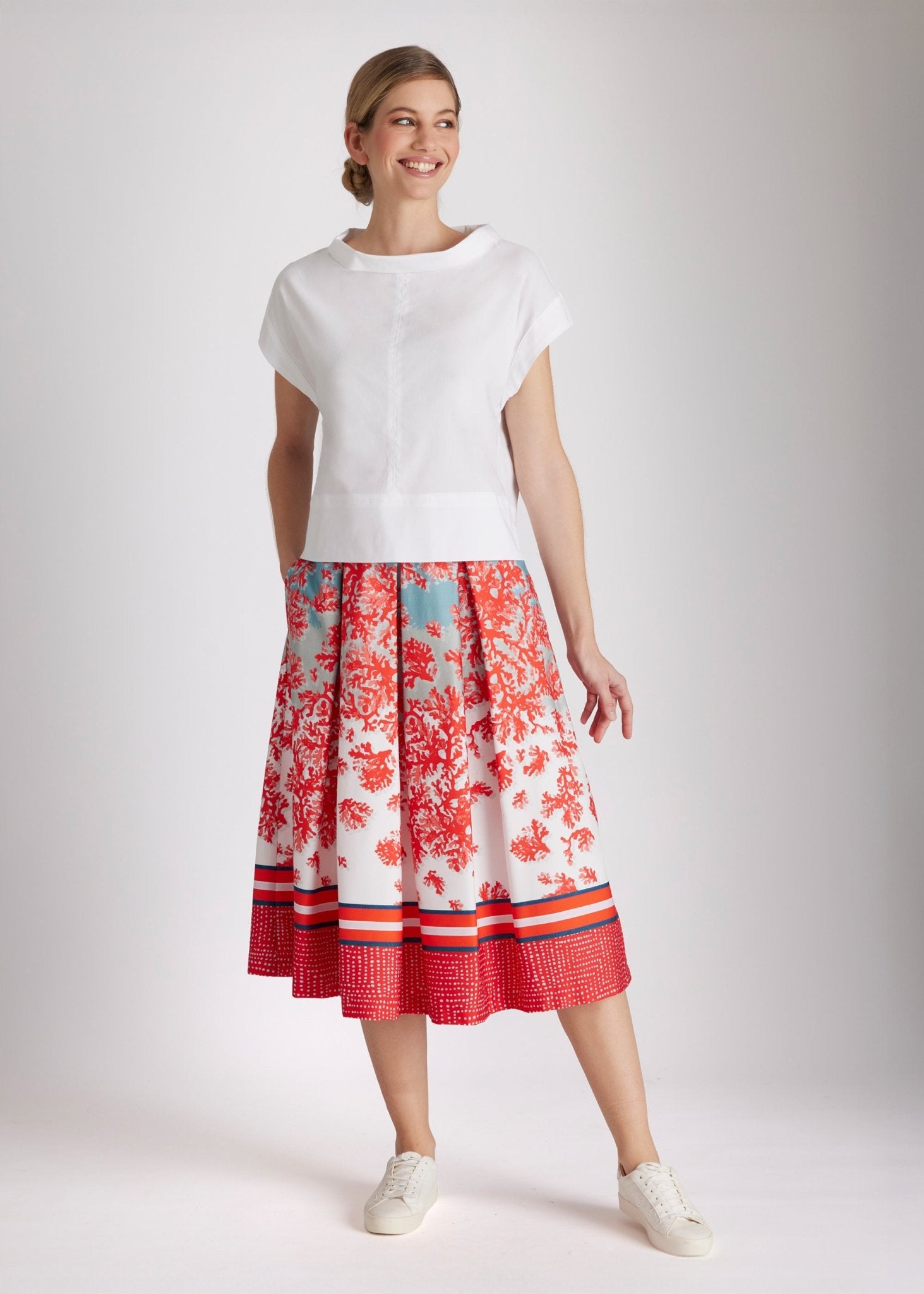 Kastige Bluse BOSOMI aus Baumwollmix mit Stretch - FOX'S - Fashion