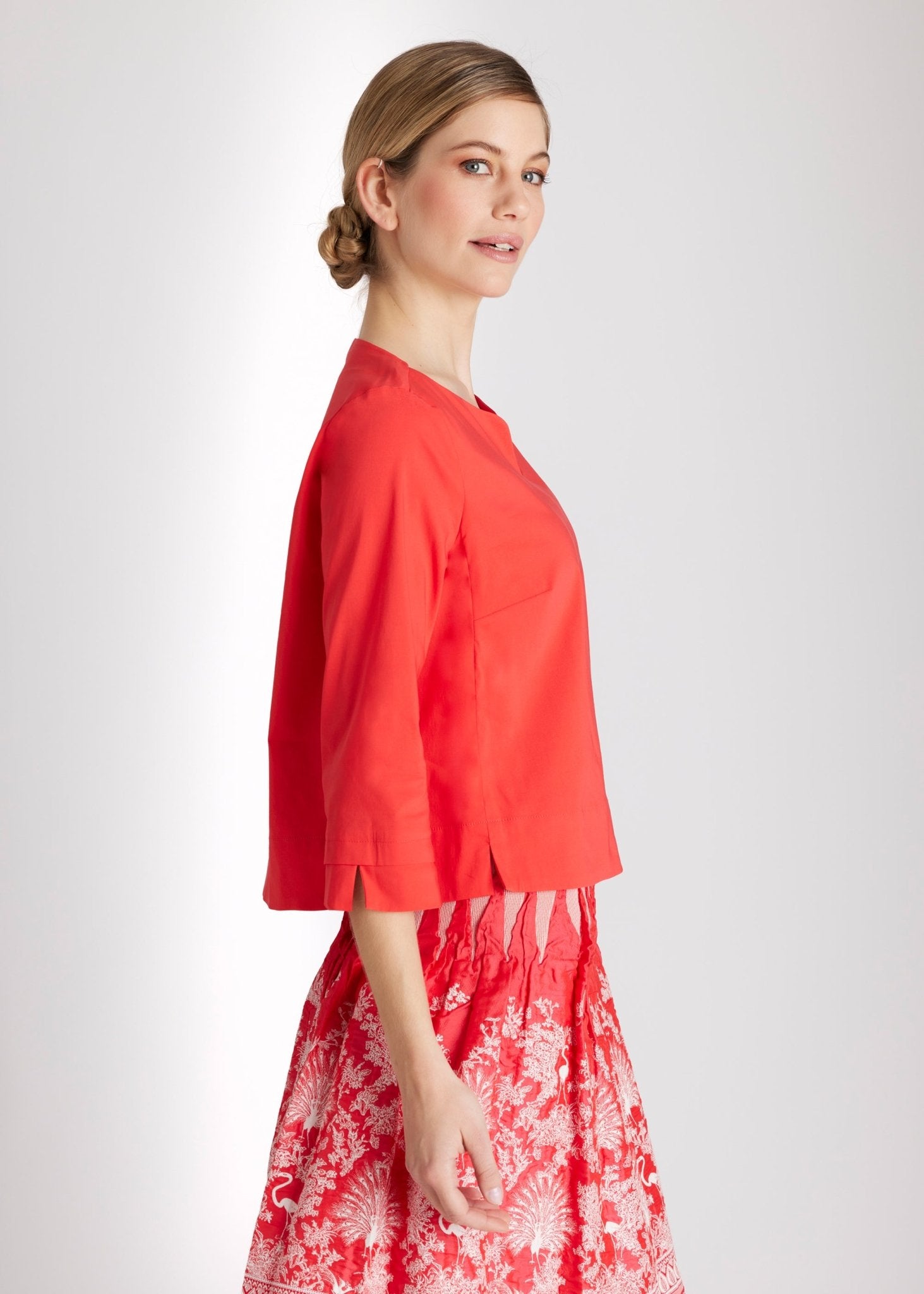 Kastige Bluse BUSHAKTY aus leichtem Baumwollmix mit Stretch - FOX'S - Fashion