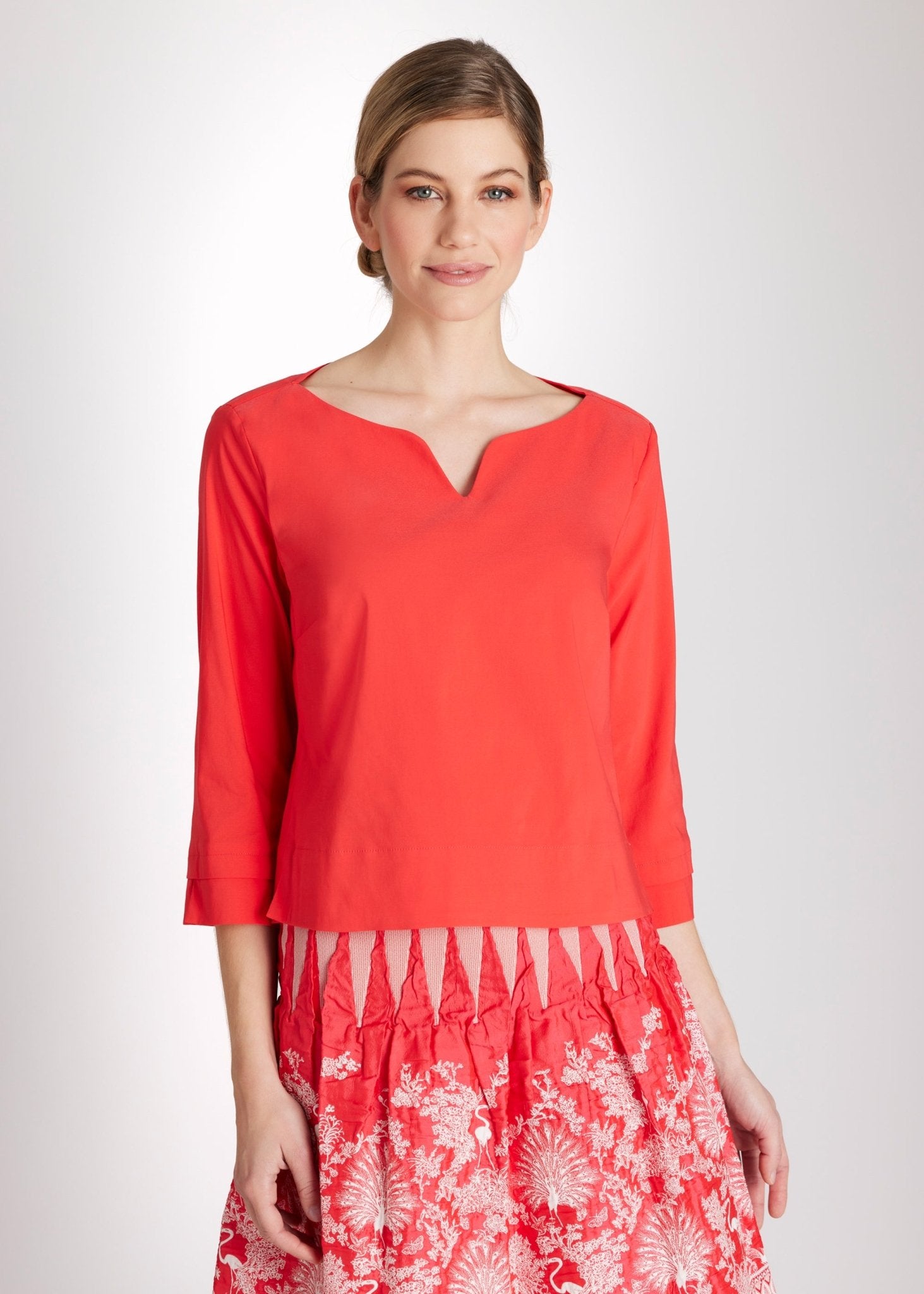 Kastige Bluse BUSHAKTY aus leichtem Baumwollmix mit Stretch - FOX'S - Fashion
