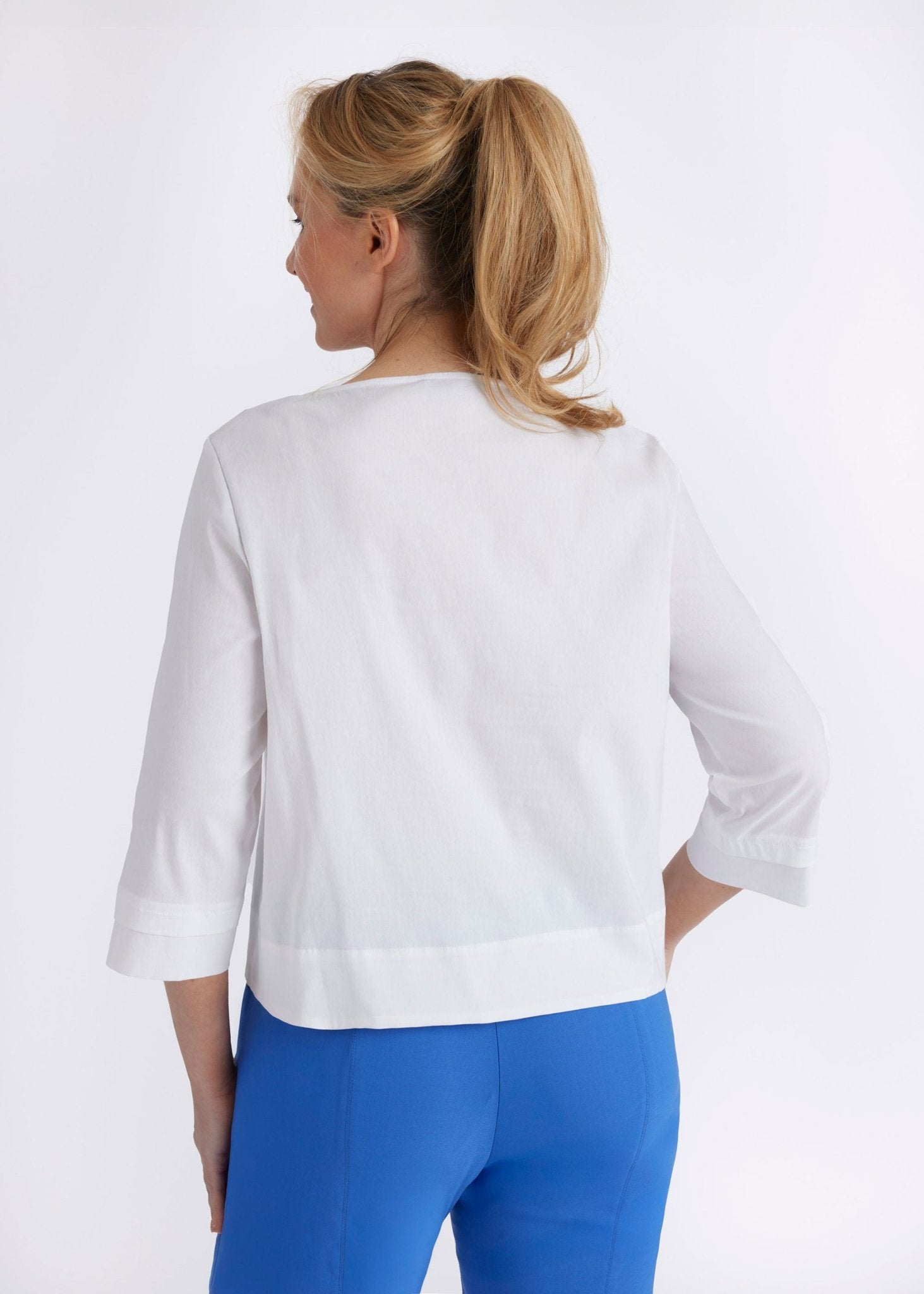 Kastige Bluse BUSHAKTY mit 3/4 - Arm und V - Ausschnitt - FOX'S - Fashion
