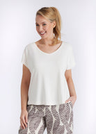 Kastiges Shirt CYIAX aus Jersey mit V - Ausschnitt - FOX'S - Fashion