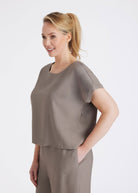 Kastiges Top NUTOP aus Rayon mit Rundhalsausschnitt - FOX'S - Fashion