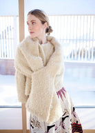 Kurzer Rock LACROS-W mit Gummibund und abstraktem Muster in Beige