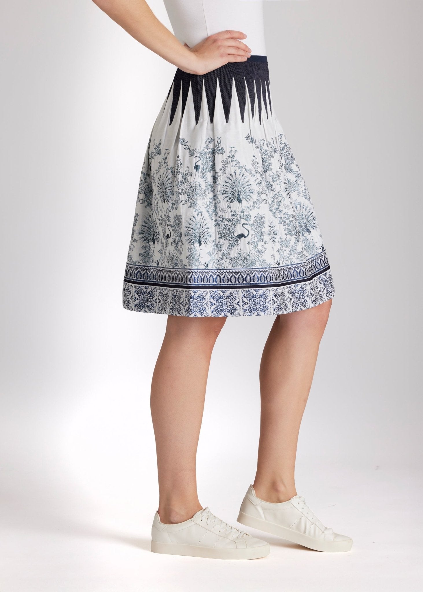 Kurzer One Size Rock LACROSA-S mit Gummiband und Vogelmuster in Blau