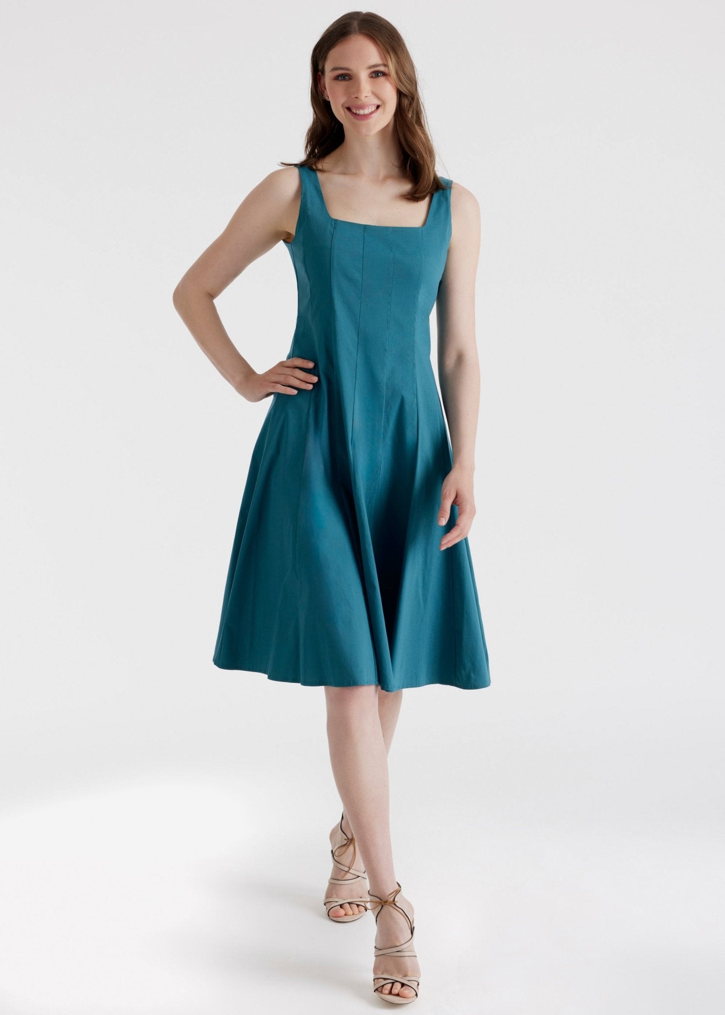 Kurzes, ausgestelltes Kleid MIASHY aus Baumwollmix mit Stretch - FOX'S - Fashion