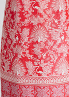 Kurzes, ärmelloses Kleid EDUNADA mit Rundhalsausschnitt und A-Linien-Form in rotem Jacquard