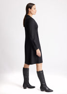 Kurzes Kleid QUENZYA aus glattem Viskosejersey in A-Linie - FOX'S-Fashion
