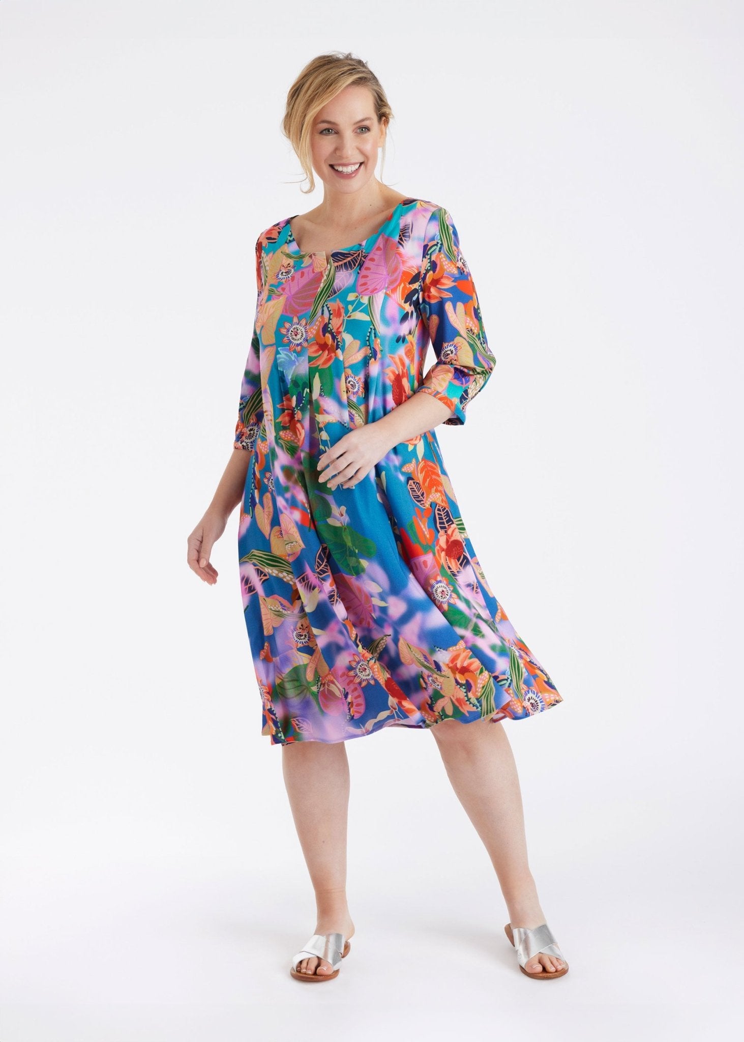 Kurzes Kleid VENZIA mit 3/4 - Arm und Eingrifftaschen - FOX'S - Fashion