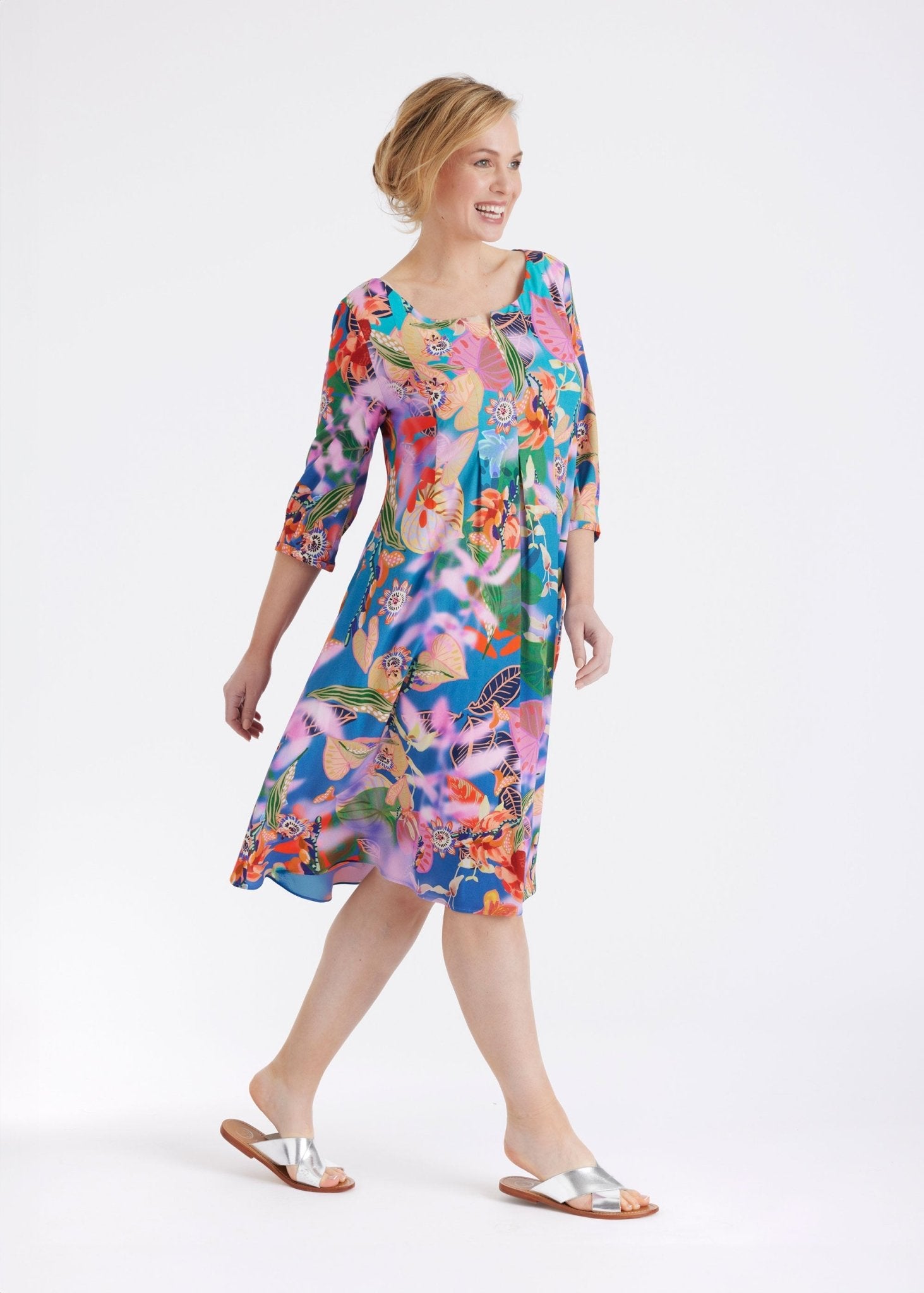 Kurzes Kleid VENZIA mit 3/4 - Arm und Eingrifftaschen - FOX'S - Fashion